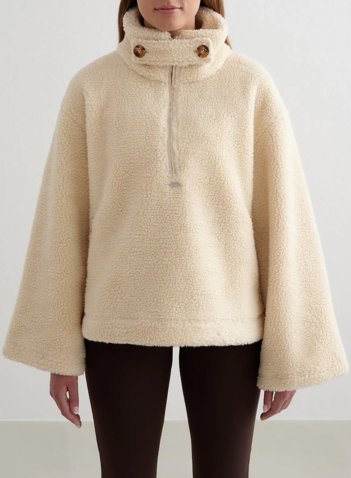 Almond White Pile Anorak - Image 2
