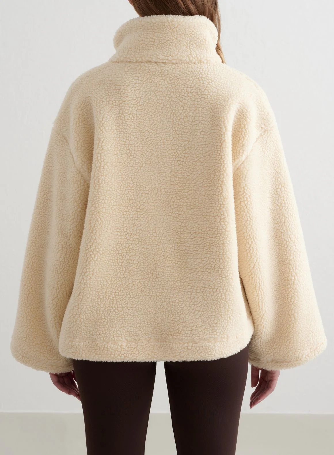 Almond White Pile Anorak - Image 3