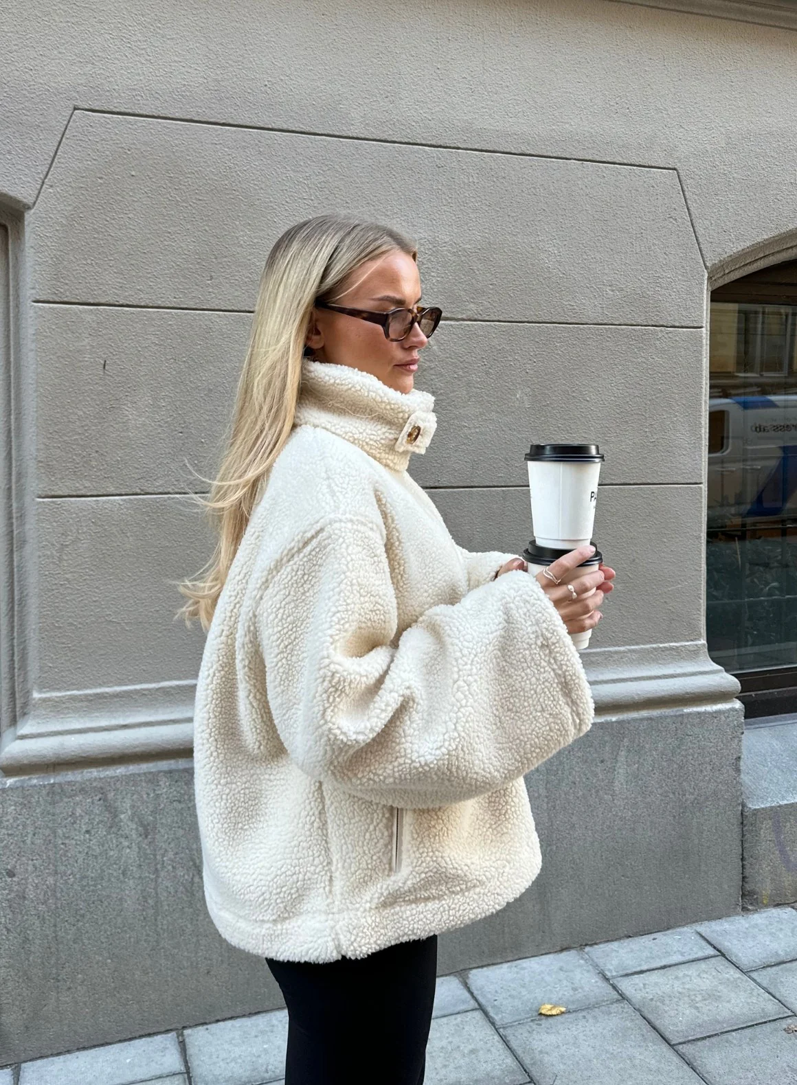 Almond White Pile Anorak - Image 5