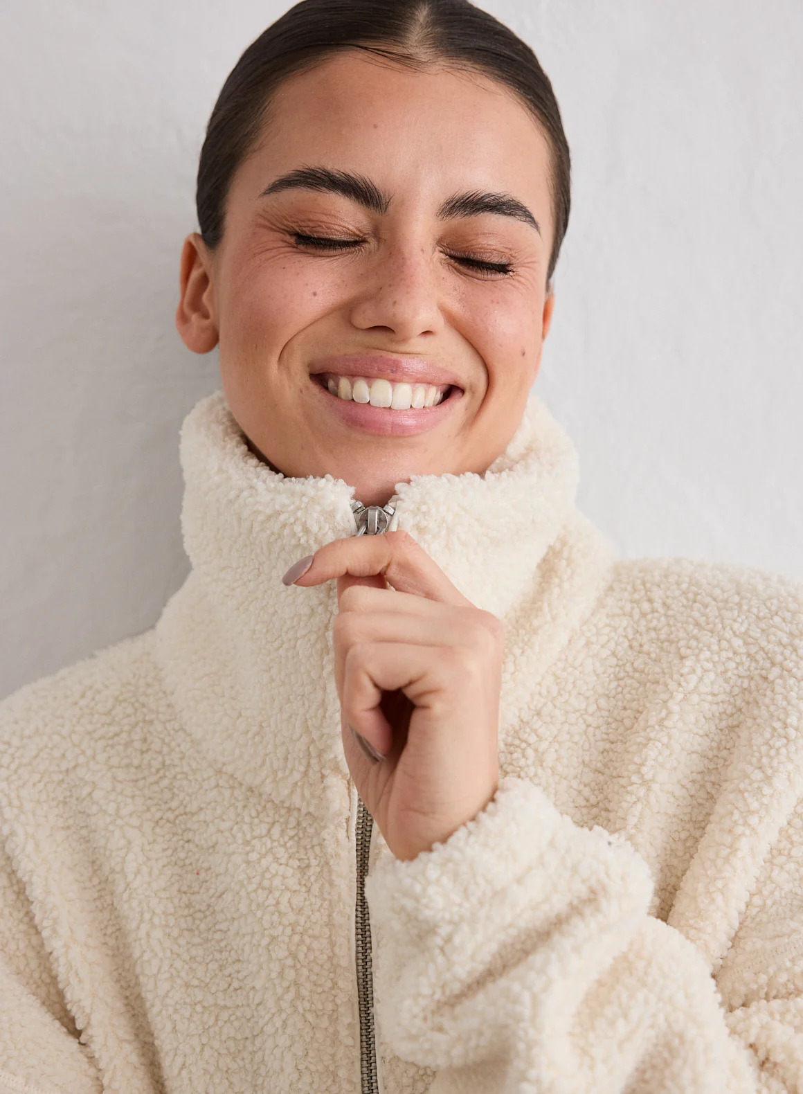 Almond White Pile Jacket - Image 2