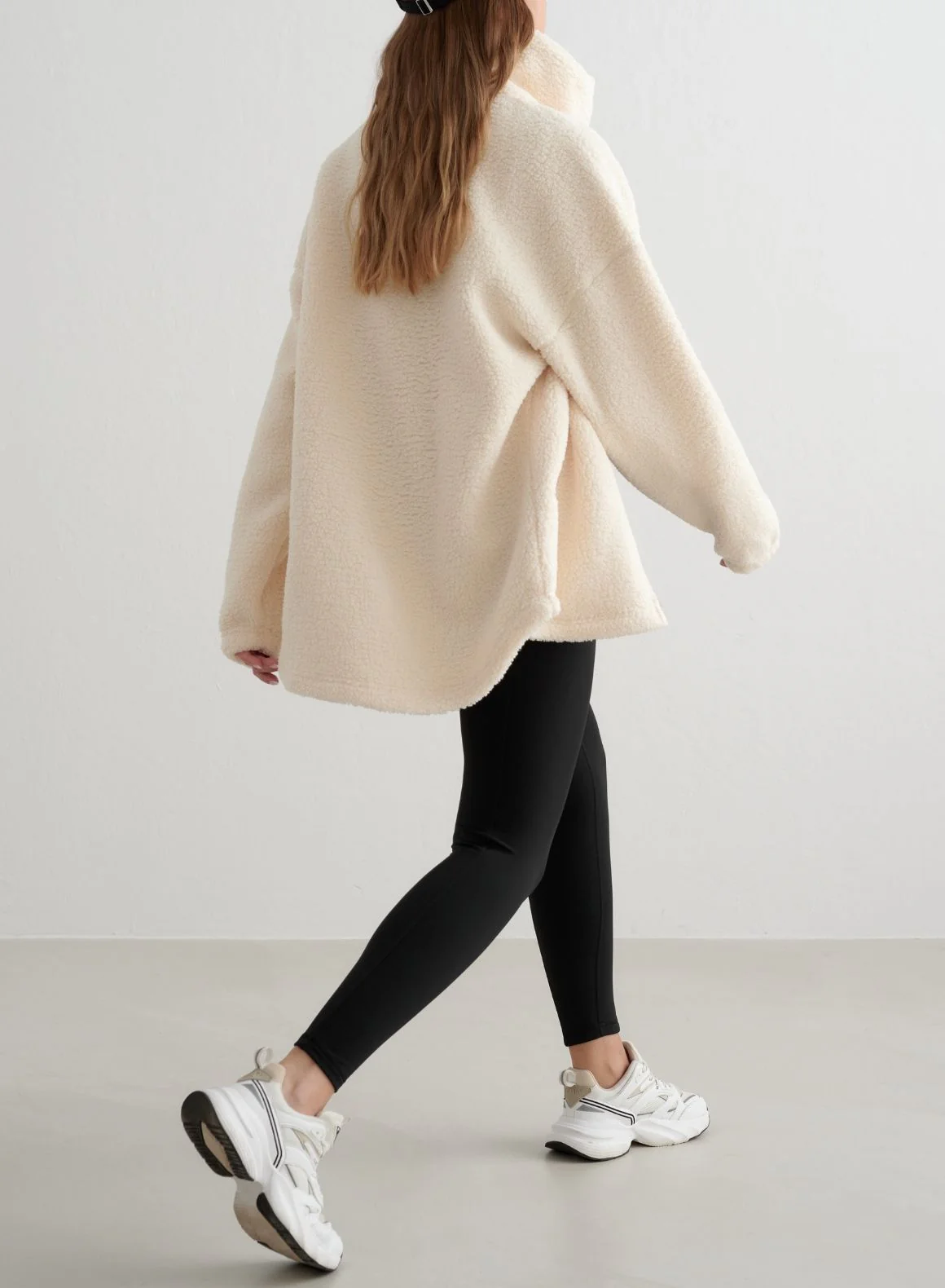 Almond White Pile Jacket - Image 5
