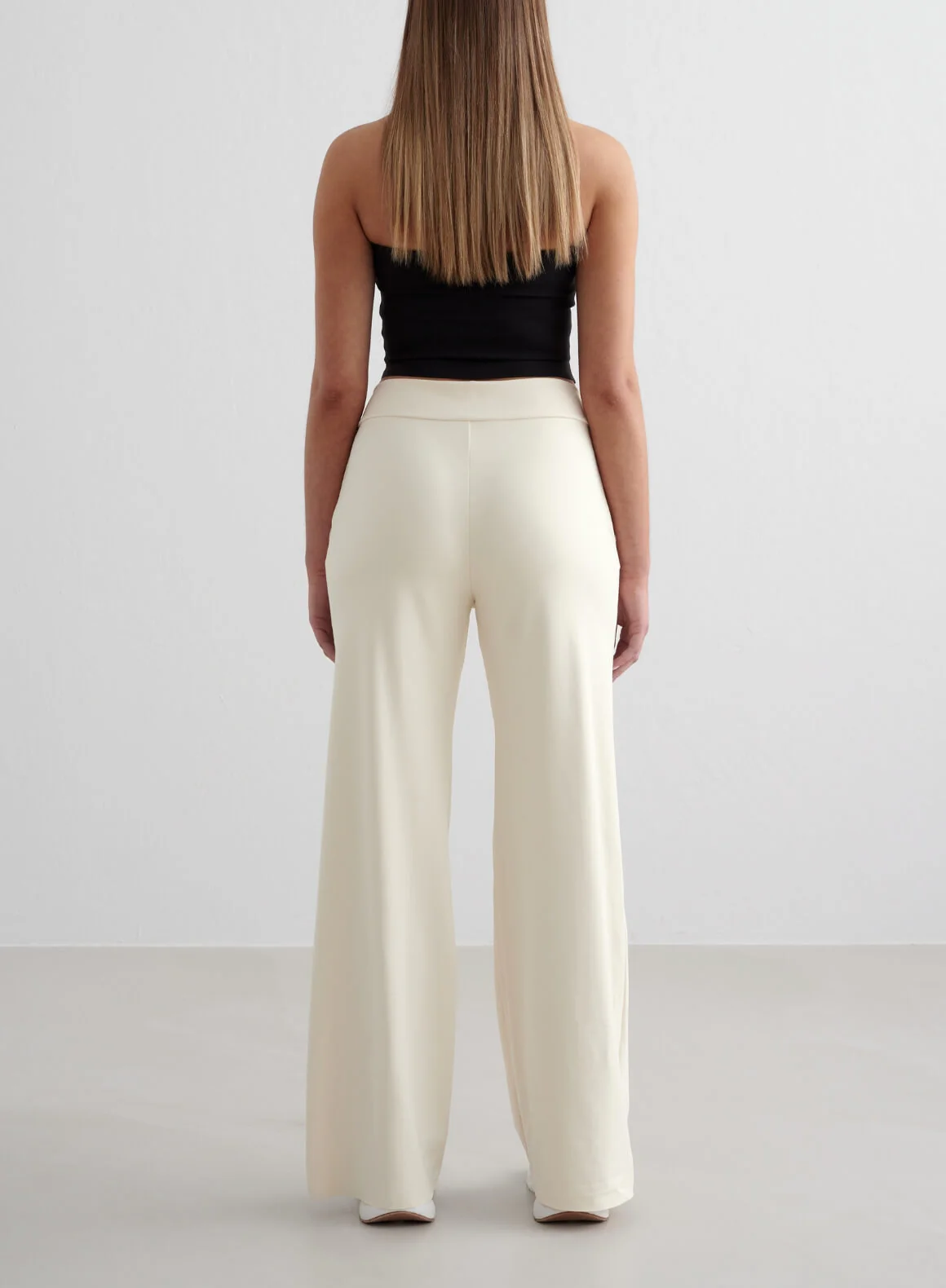 Almond White Sense Wide Pants - Image 2