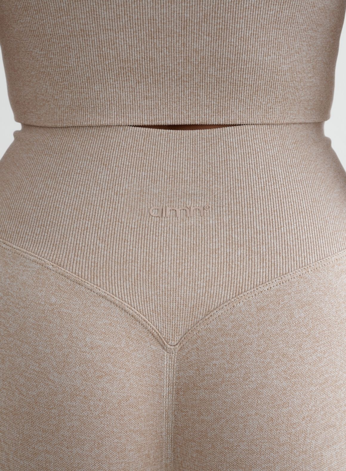 Beige Melange Shape Seamless Tights - Image 6