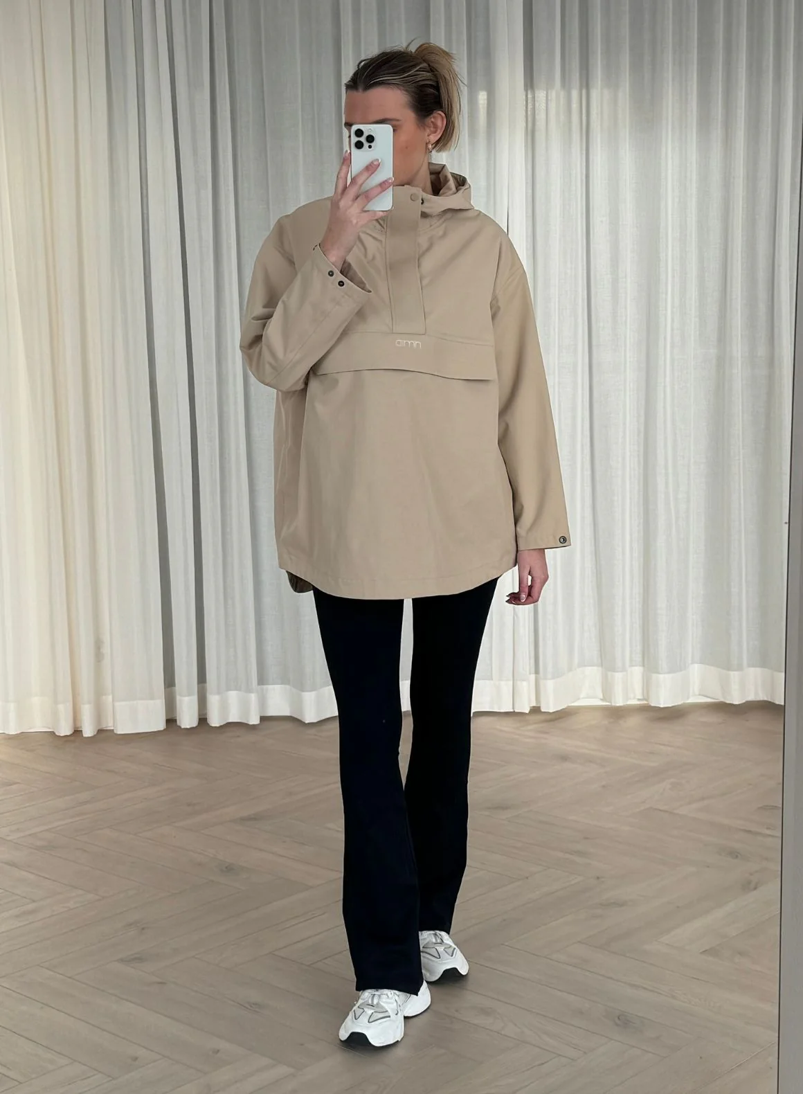 Beige Waterproof Oversized Anorak - Image 2