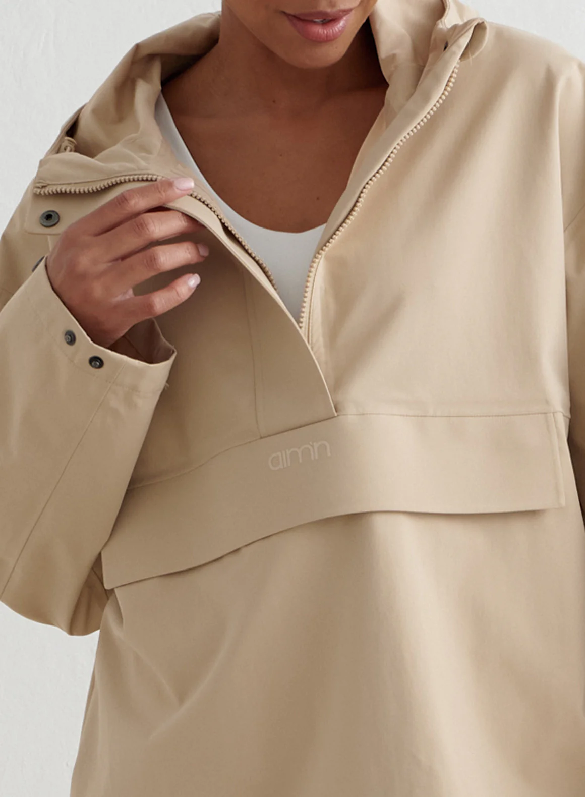 Beige Waterproof Oversized Anorak - Image 5