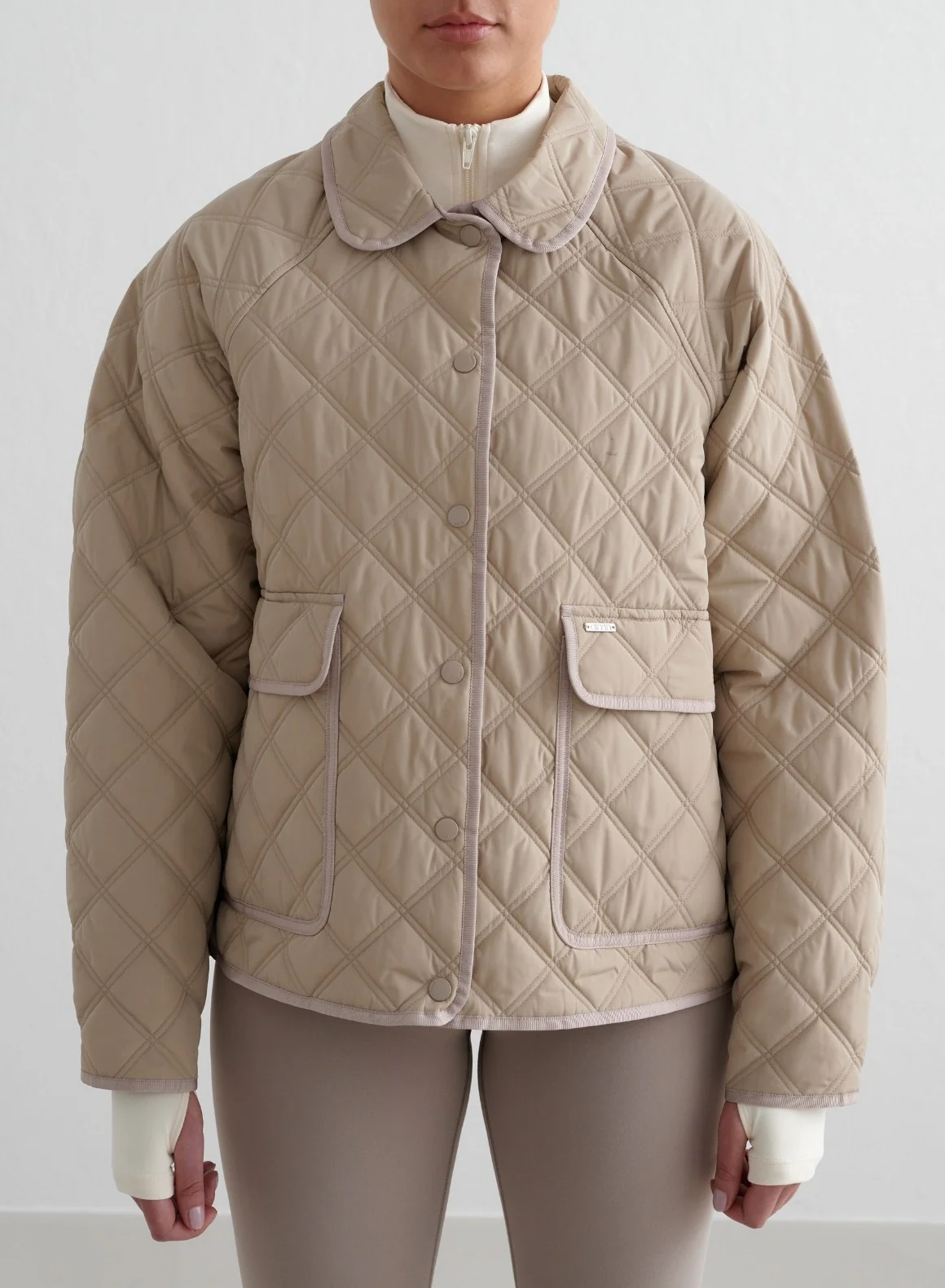 Beige Quilted Femme Jacket - Image 3