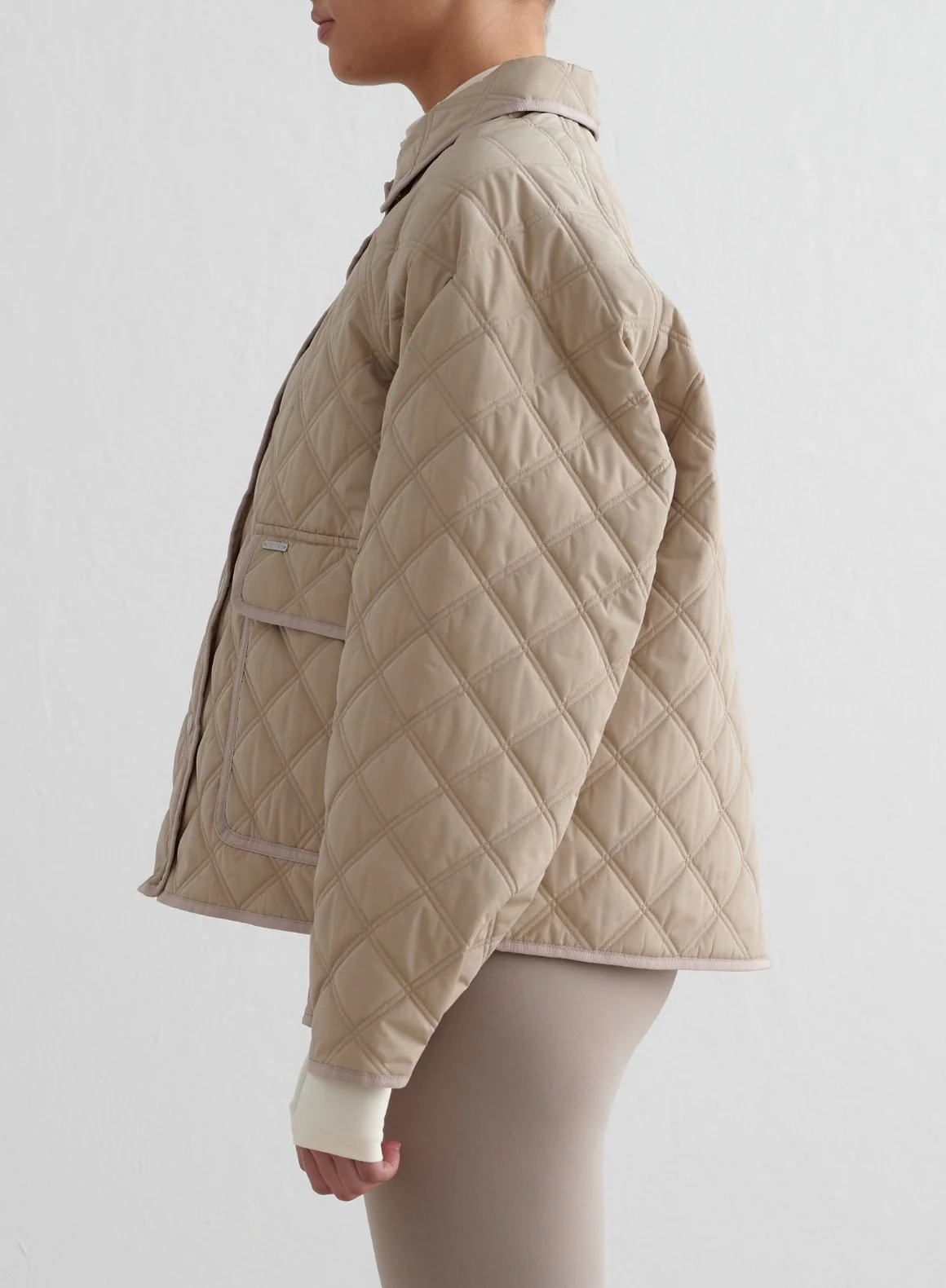 Beige Quilted Femme Jacket - Image 5