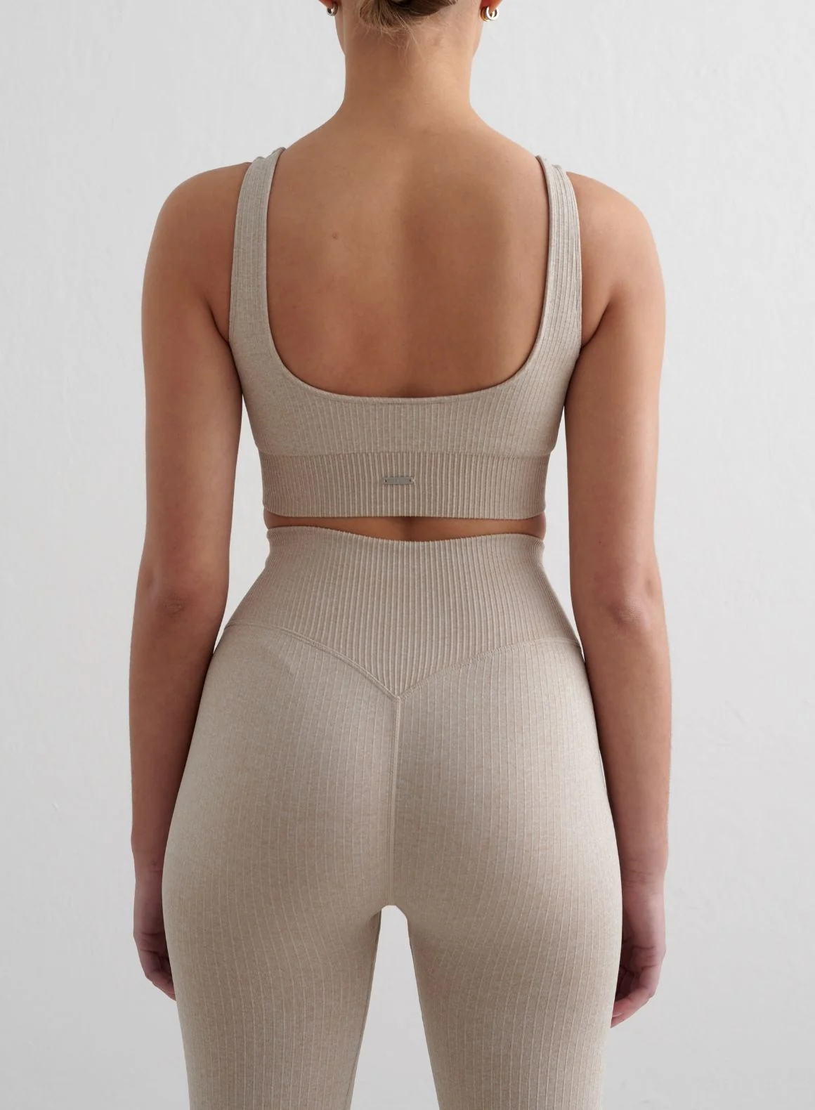 Beige Ribbed Seamless Bra - Image 2