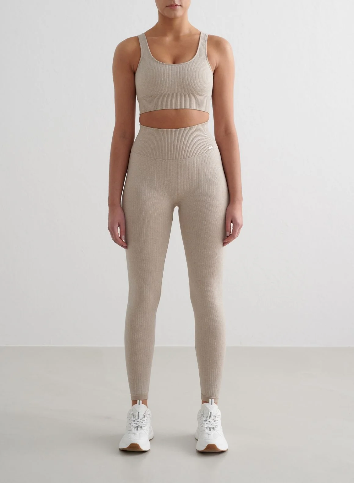 Beige Ribbed Seamless Bra - Image 3