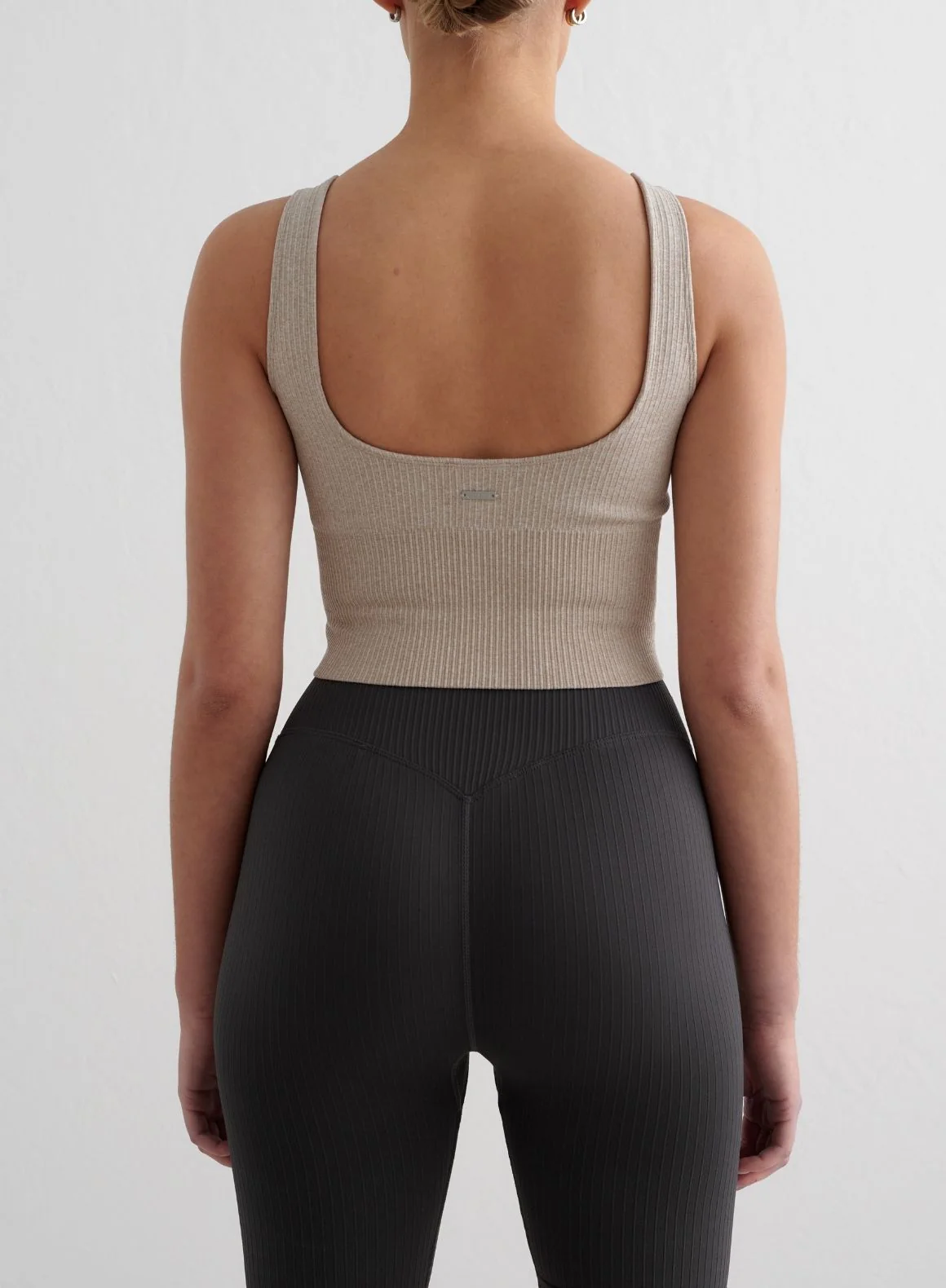 Beige Ribbed Seamless Shaping Bralette - Image 2