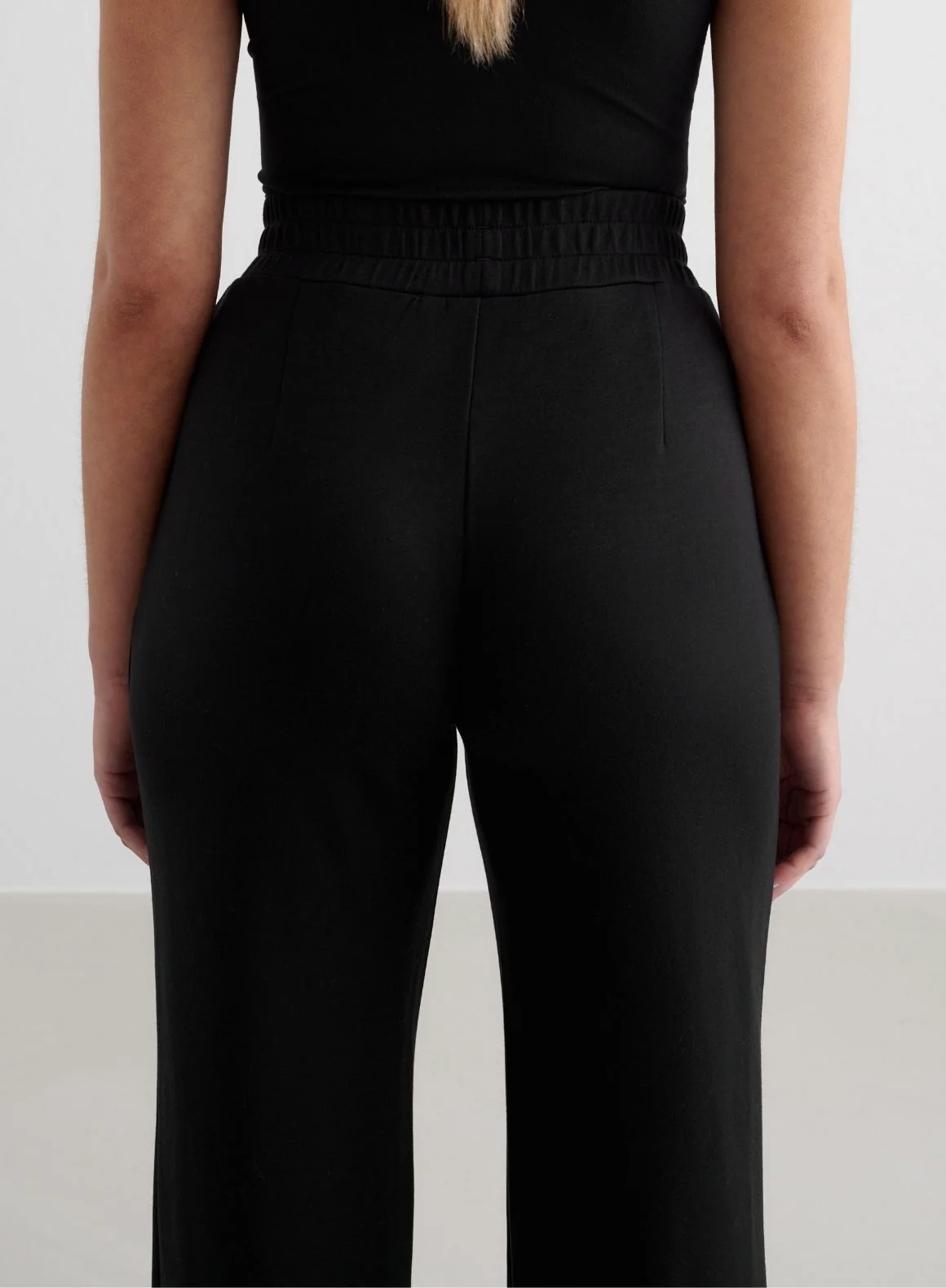 Black Comfy Modal Wide Pants - Image 4