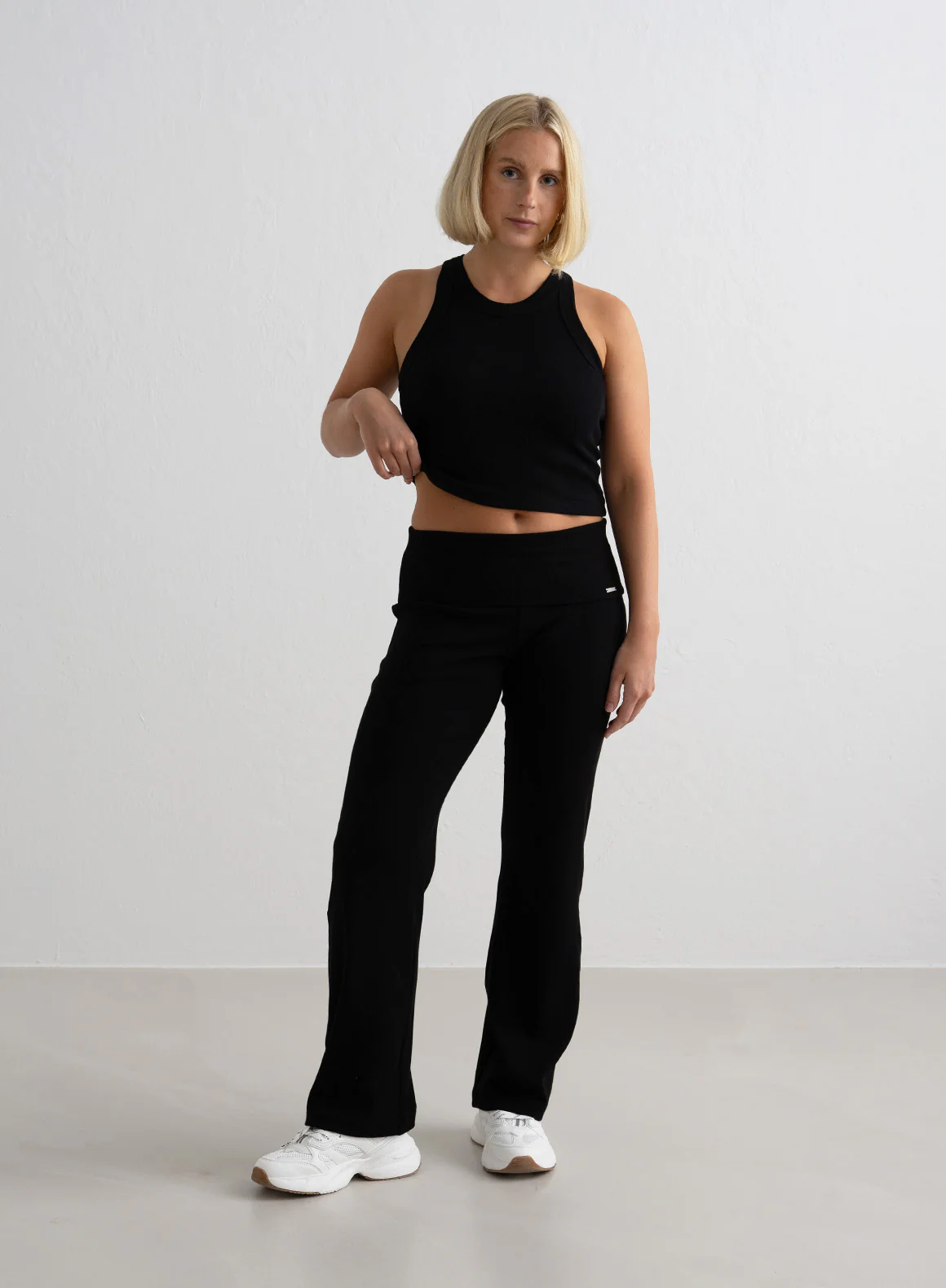 Black Ease Ribbed Pants - Image 4