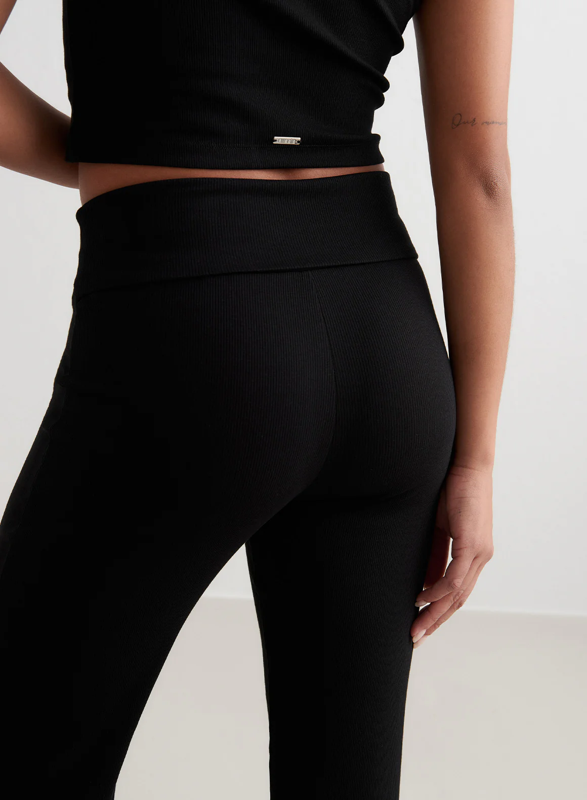 Black Ease Ribbed Pants - Image 4