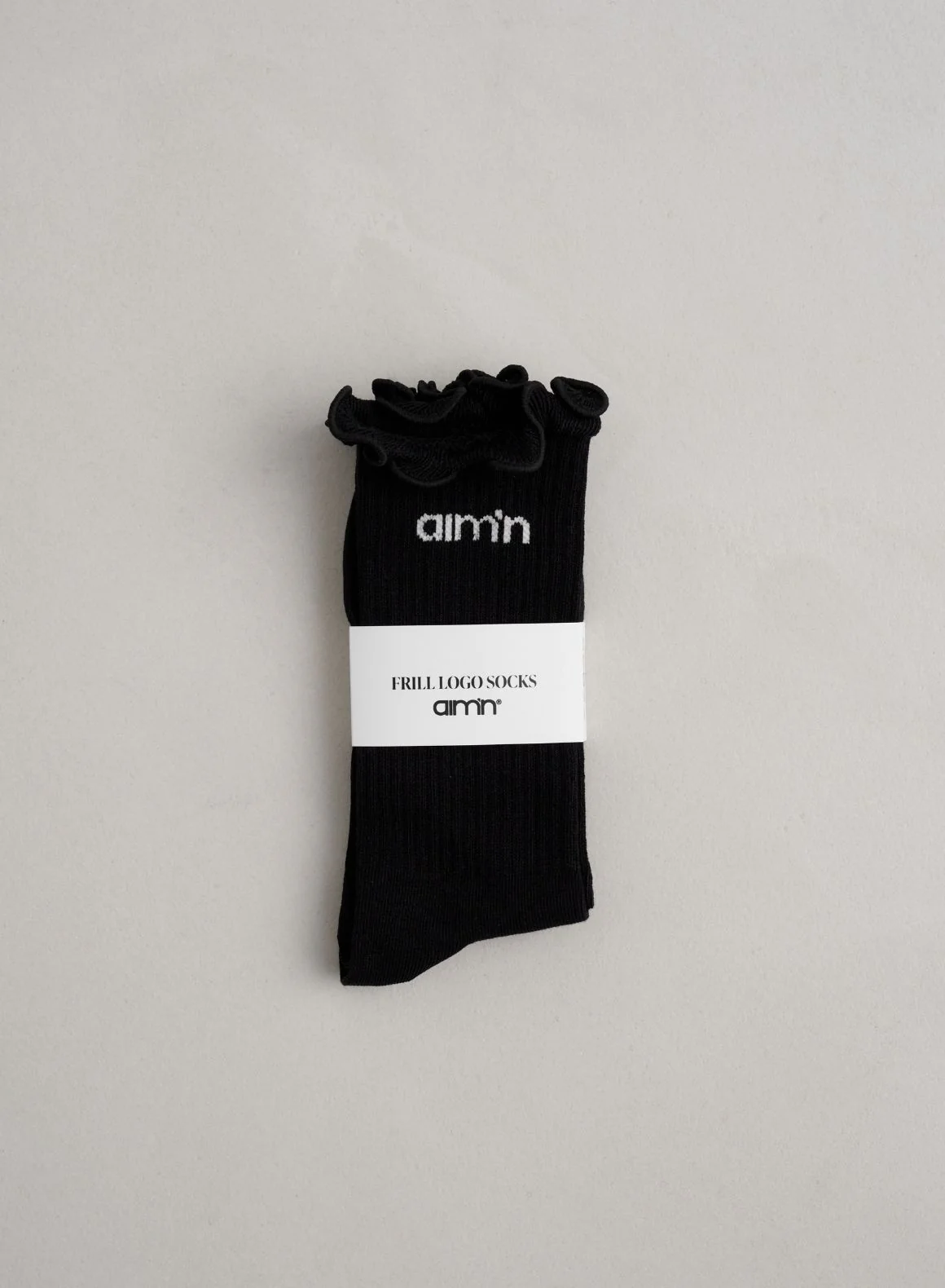 Black Frill Logo Socks