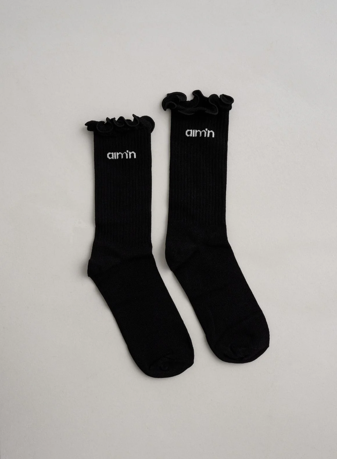 Black Frill Logo Socks - Image 2