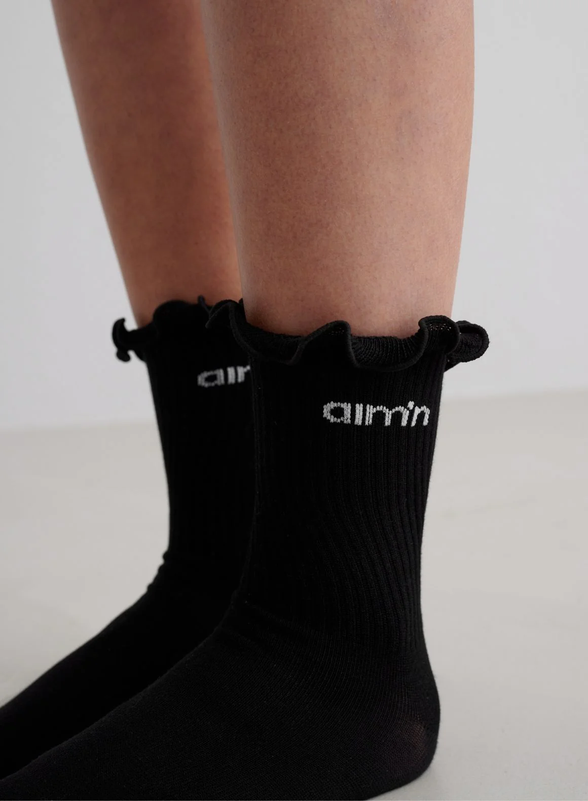 Black Frill Logo Socks - Image 3
