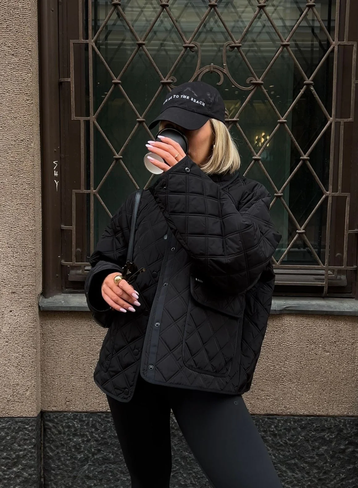 Black Quilted Femme Jacket - Image 9