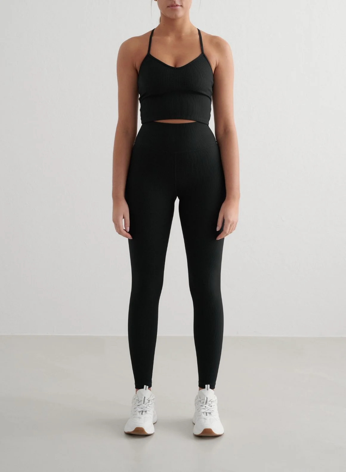 Black Ribbed Performance Bralette - Image 4