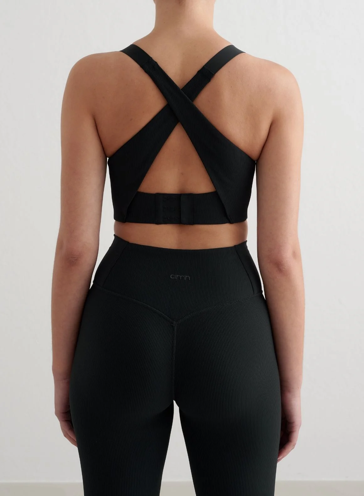 Black Ribbed Performance Support Bra