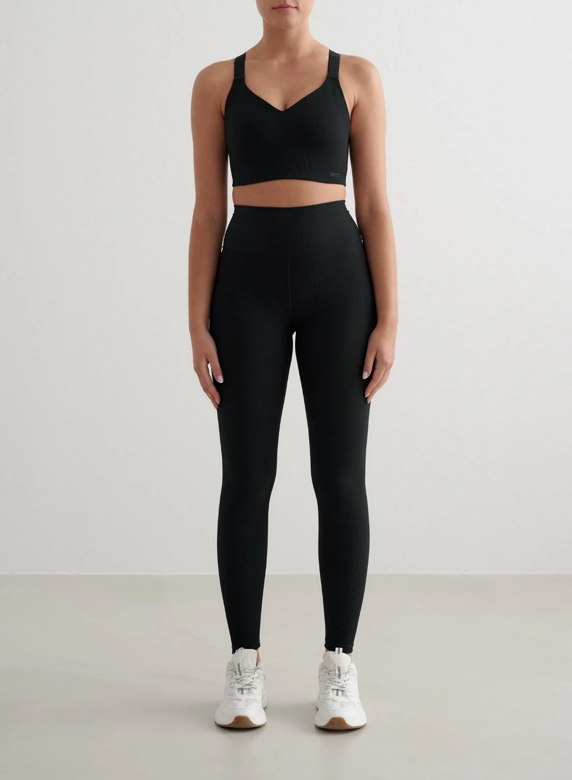 Black Ribbed Performance Support Bra - Image 5