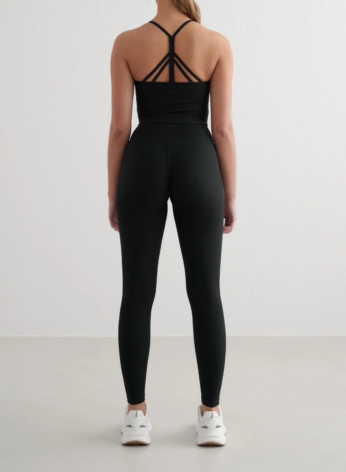 Black Ribbed Performance Tights - Image 2