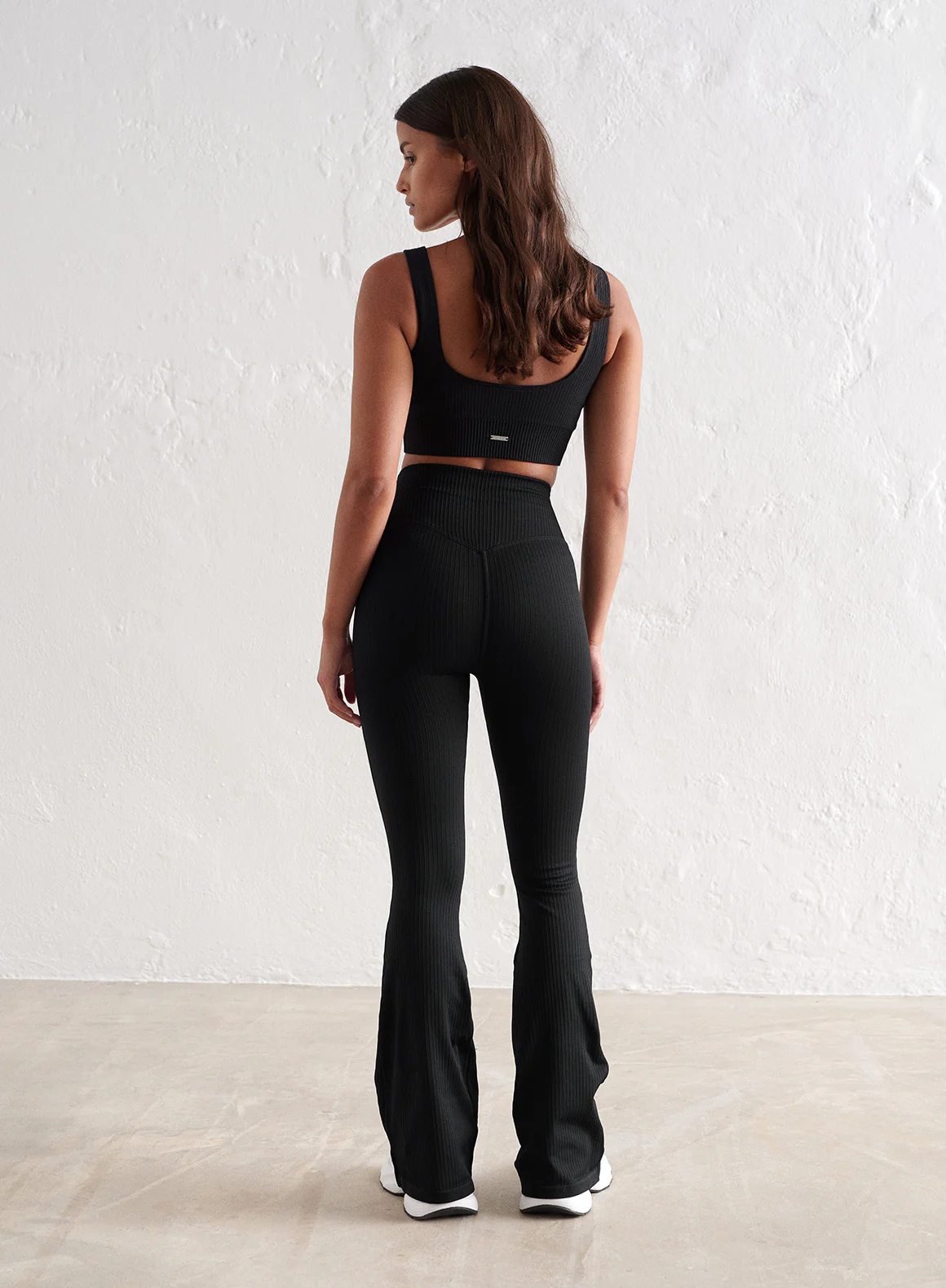 Black Ribbed Seamless Flare Petite Tights - Image 6