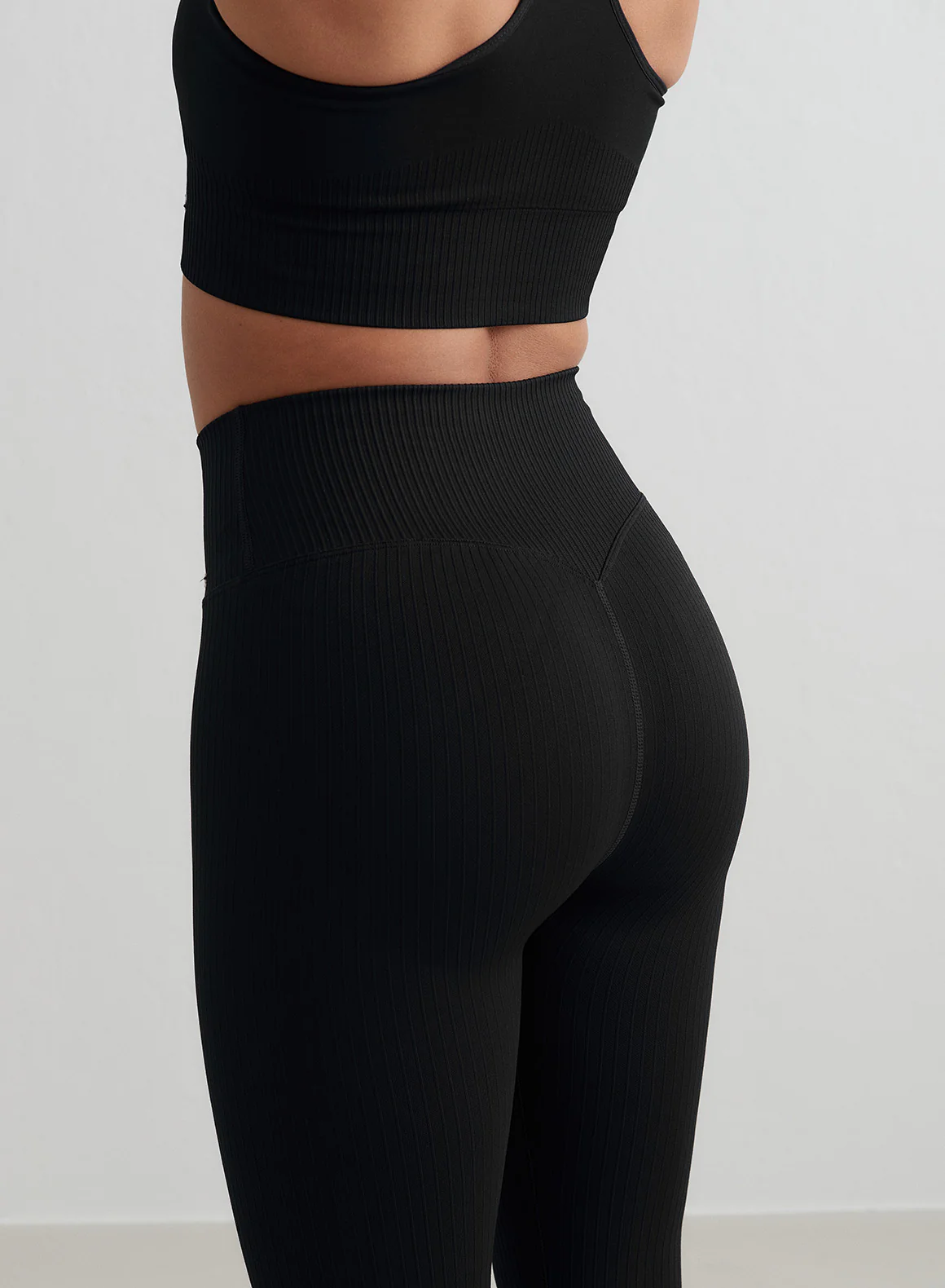 Black Ribbed Seamless Tights - Image 54
