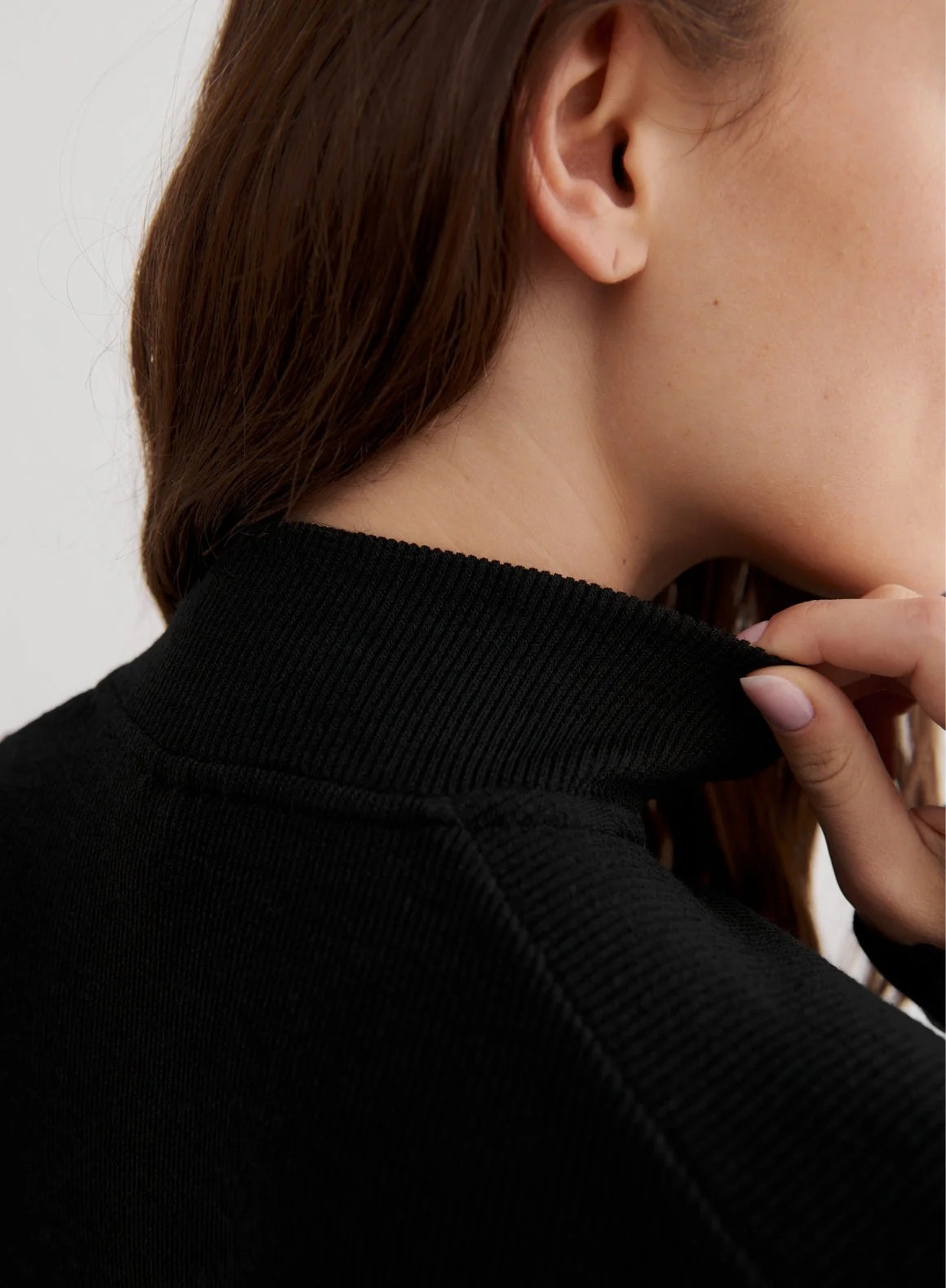 Black Ribbed Wool Half Zip - Image 7