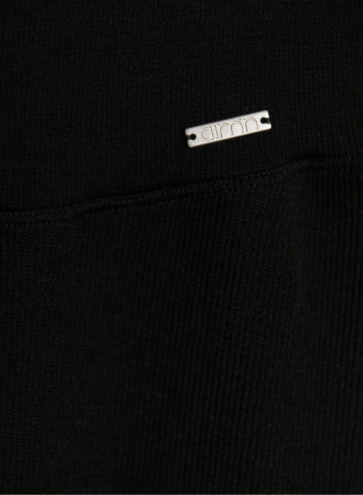Black Ribbed Wool Wide Pants - Image 8