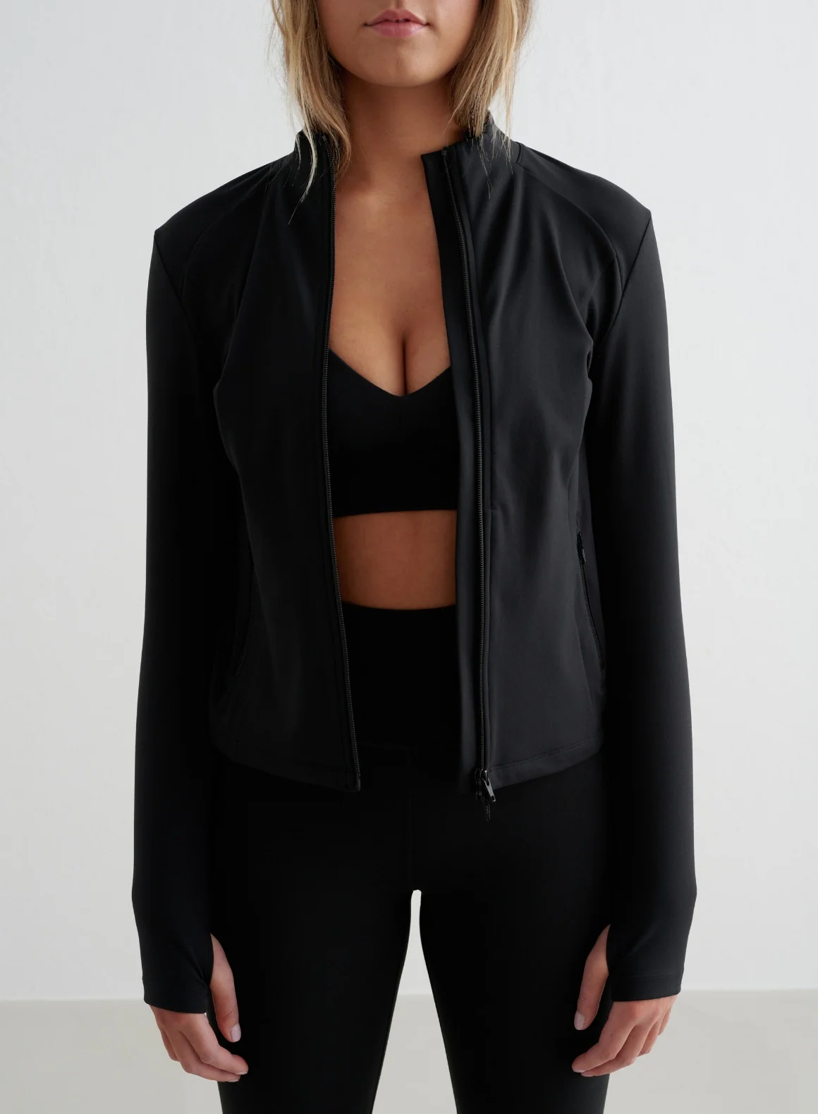 Black Sense Tights & Zip Jacket Set - Image 4