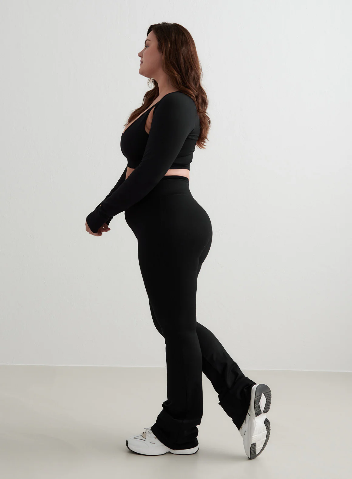 Black Shape Seamless Flare Tights - Image 55
