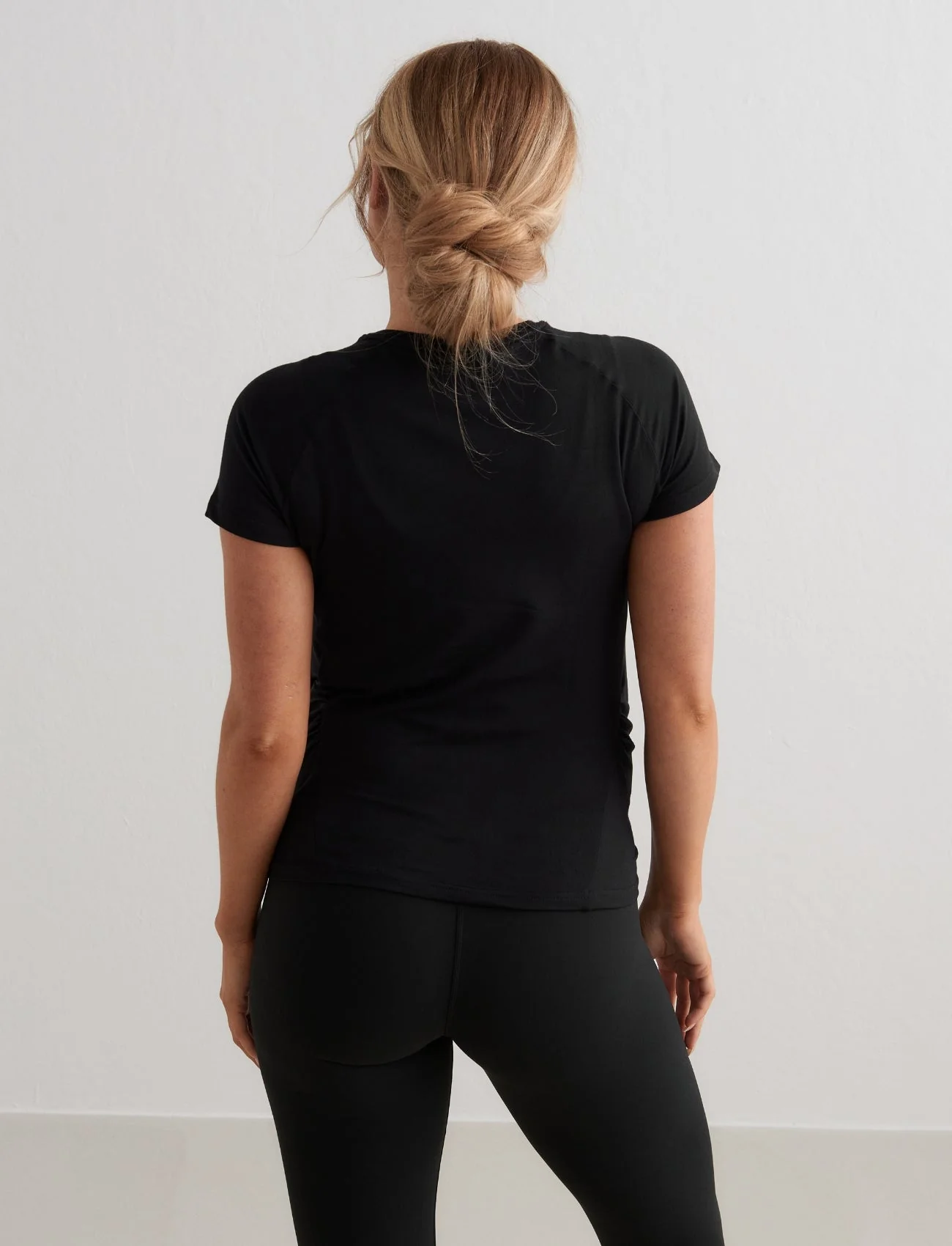 Black Soft Basic Maternity Short Sleeve - Image 3