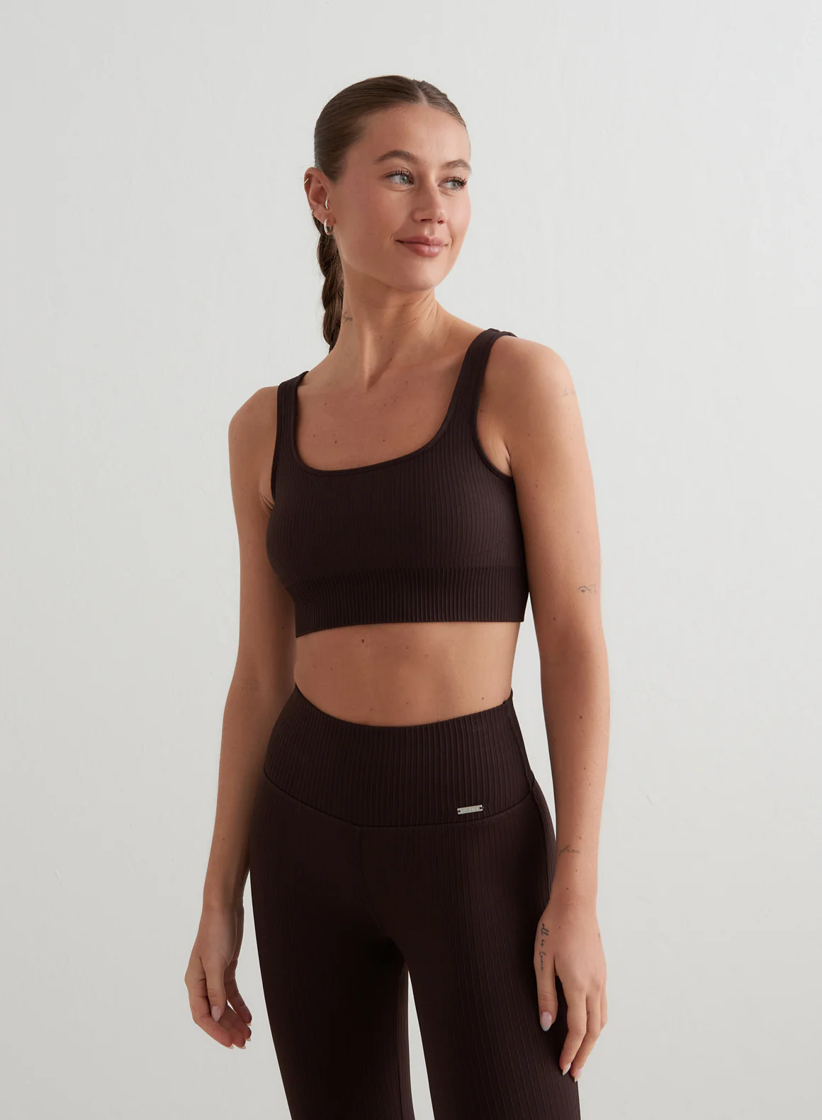 Cacao Ribbed Seamless Bra - Image 2