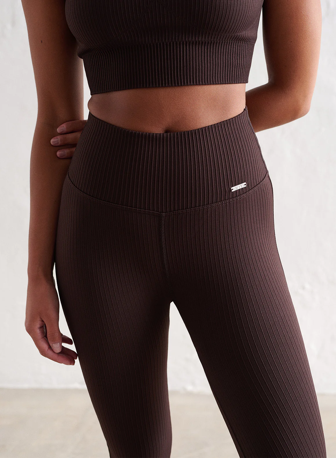 Cacao Ribbed Seamless Flare Tights - Image 4