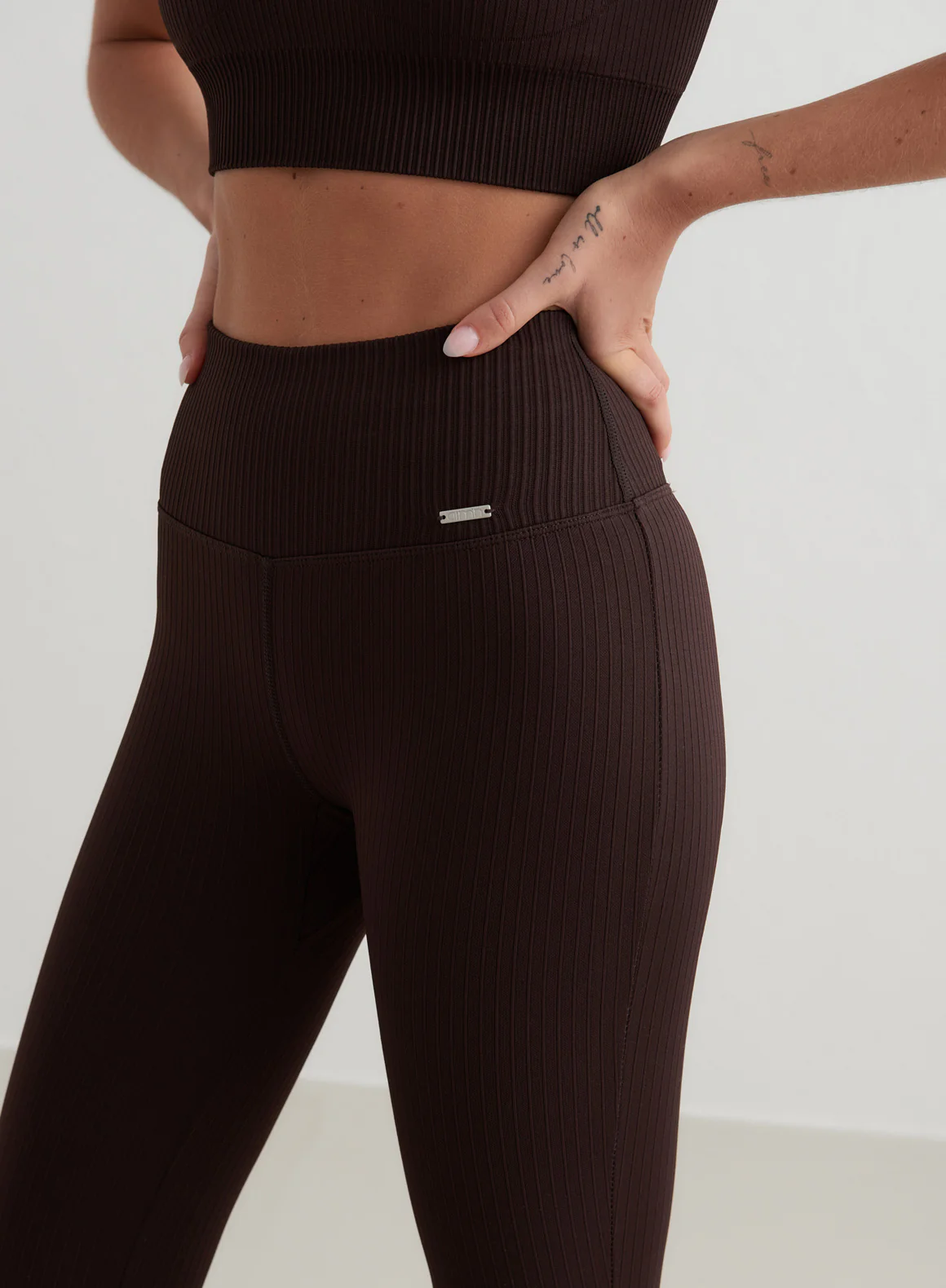 Cacao Ribbed Seamless Flare Tights - Image 5