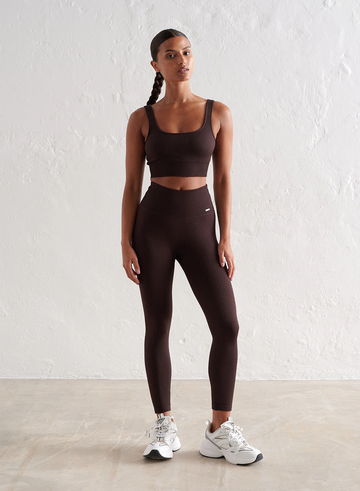 Cacao Ribbed Seamless Petite Tights - Image 6