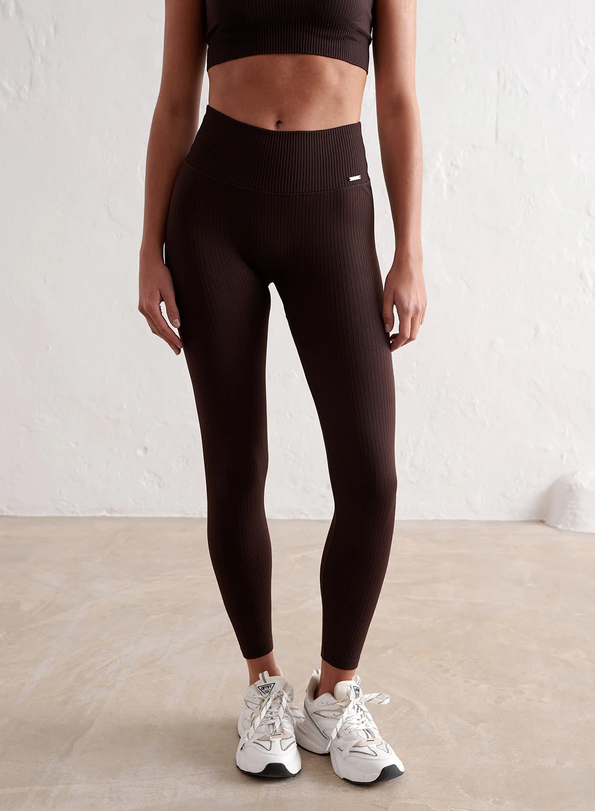 Cacao Ribbed Seamless Tights - Image 3