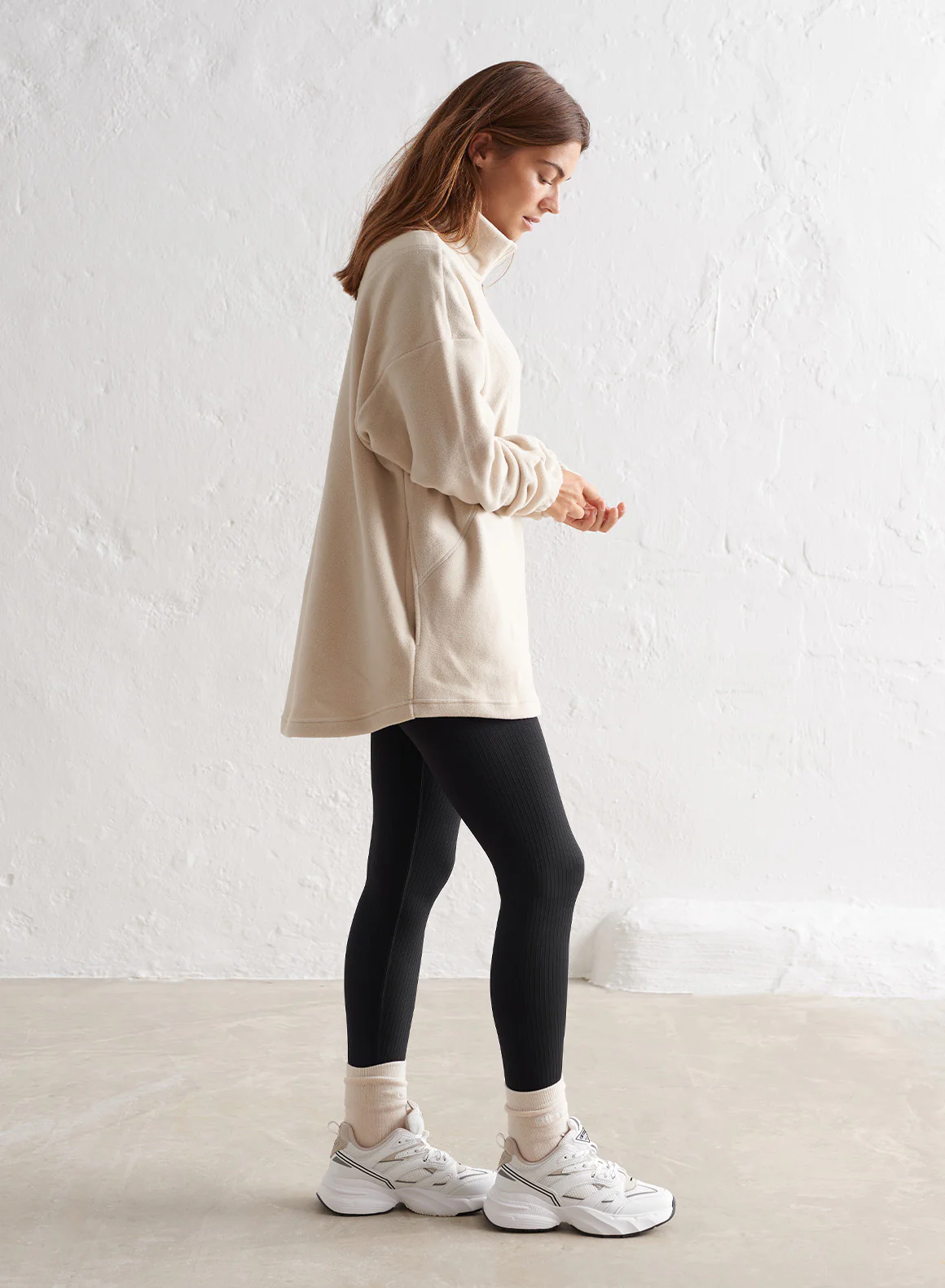 Café Au Lait Fleece Half Zip - Image 3