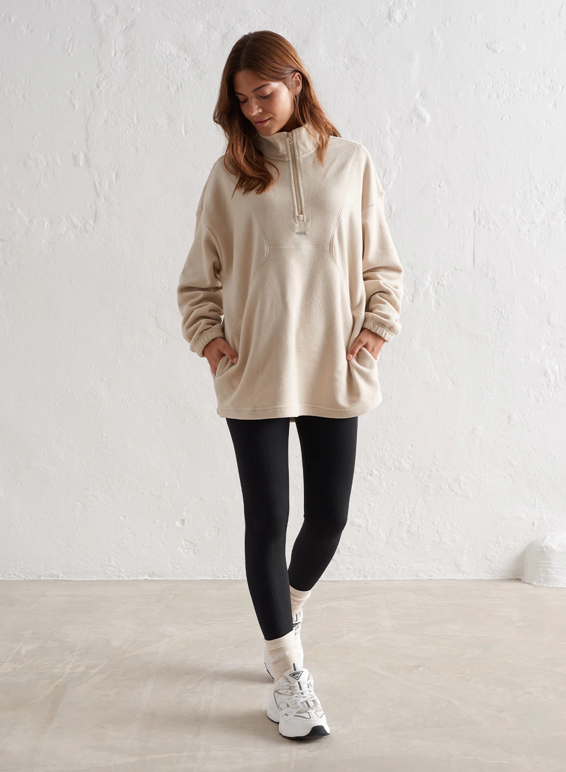 Café Au Lait Fleece Half Zip - Image 4