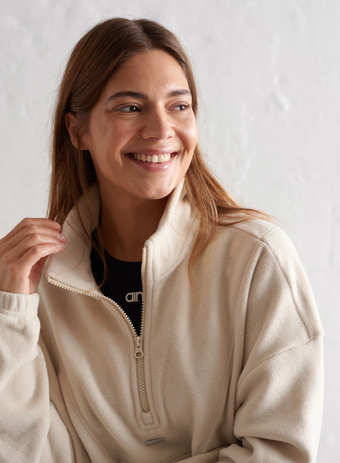 Café Au Lait Fleece Half Zip - Image 6