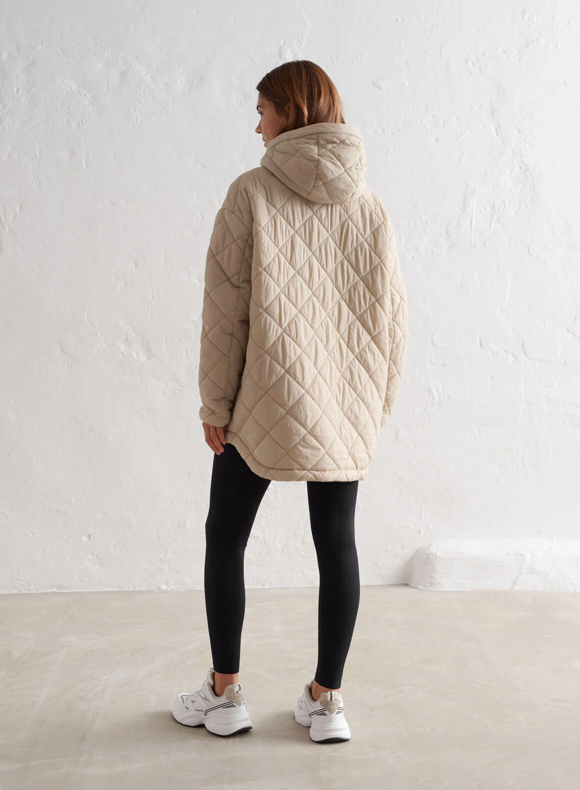 Café Au Lait Oversized Quilted Anorak - Image 3