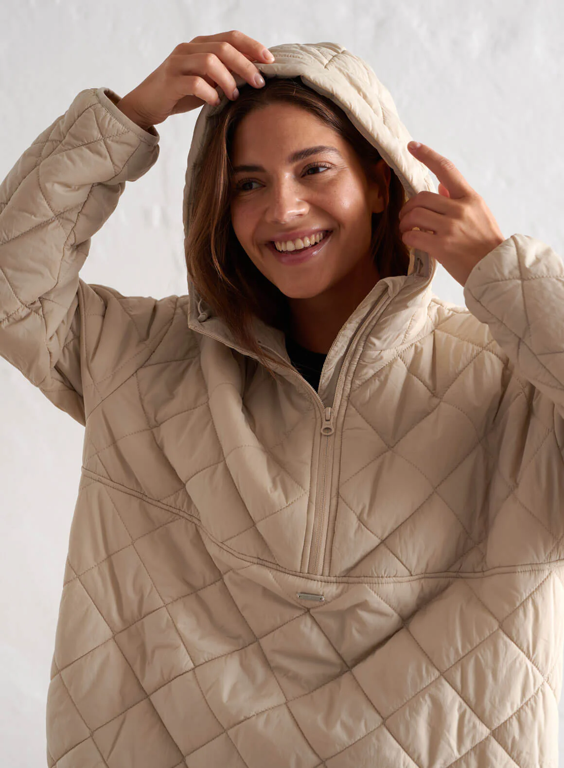 Café Au Lait Oversized Quilted Anorak - Image 5