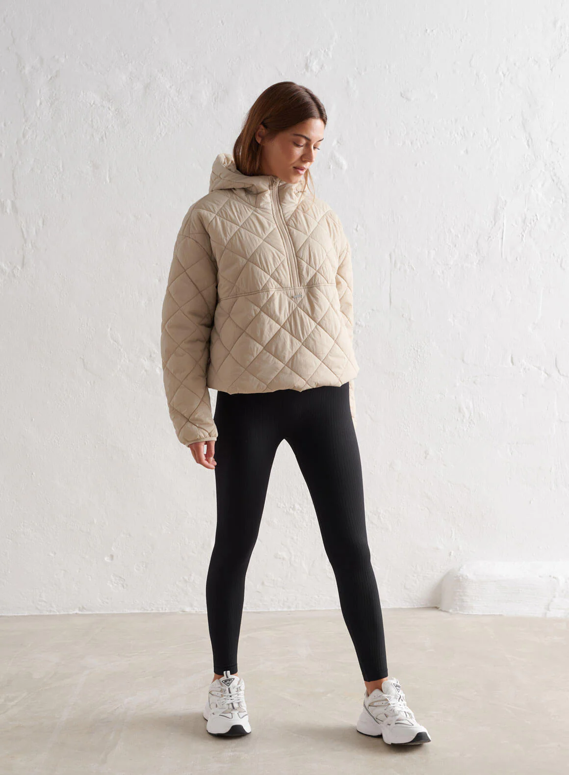 Café Au Lait Oversized Quilted Anorak - Image 8