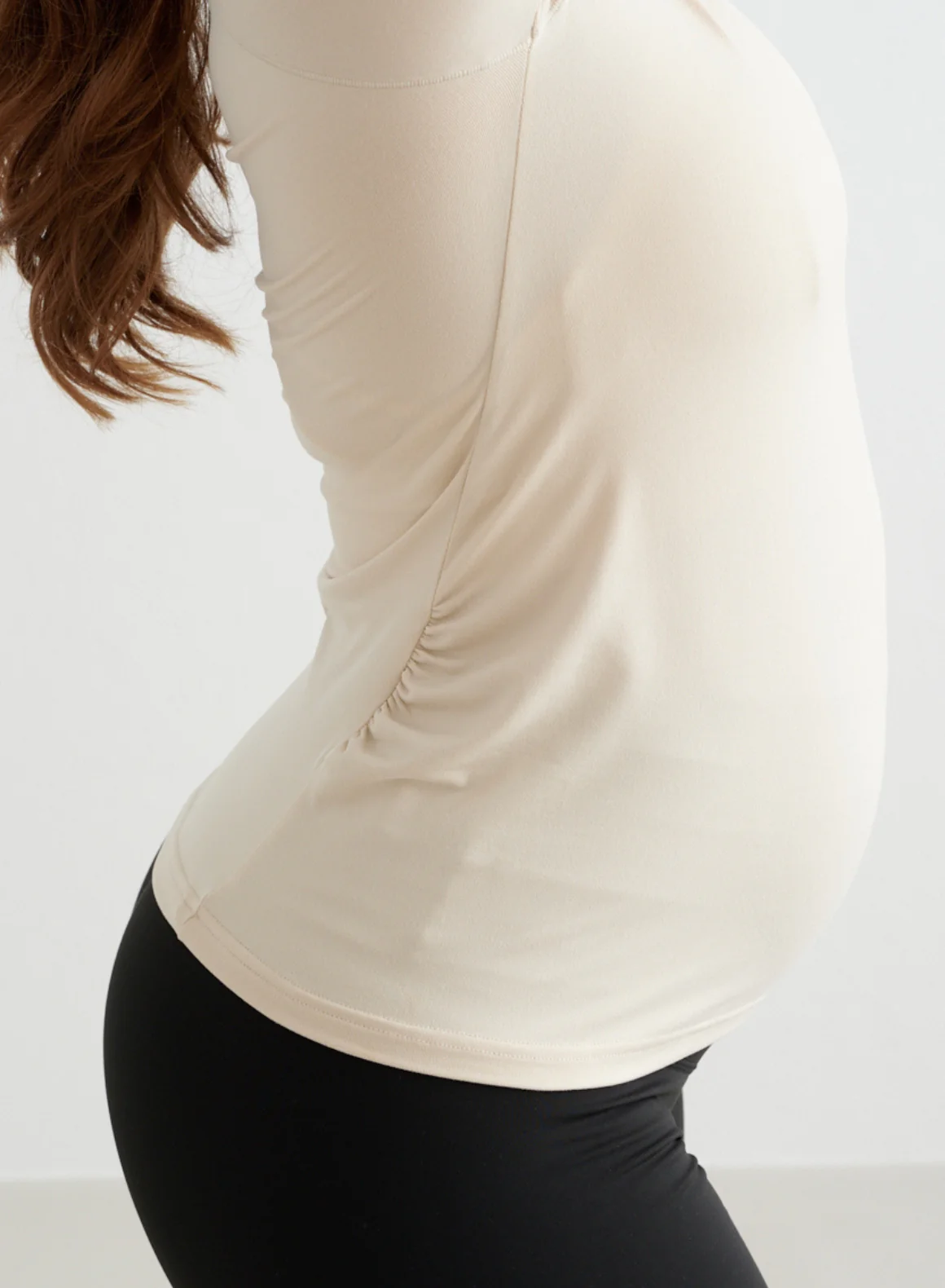 Café Au Lait Soft Basic Maternity Short Sleeve - Image 6