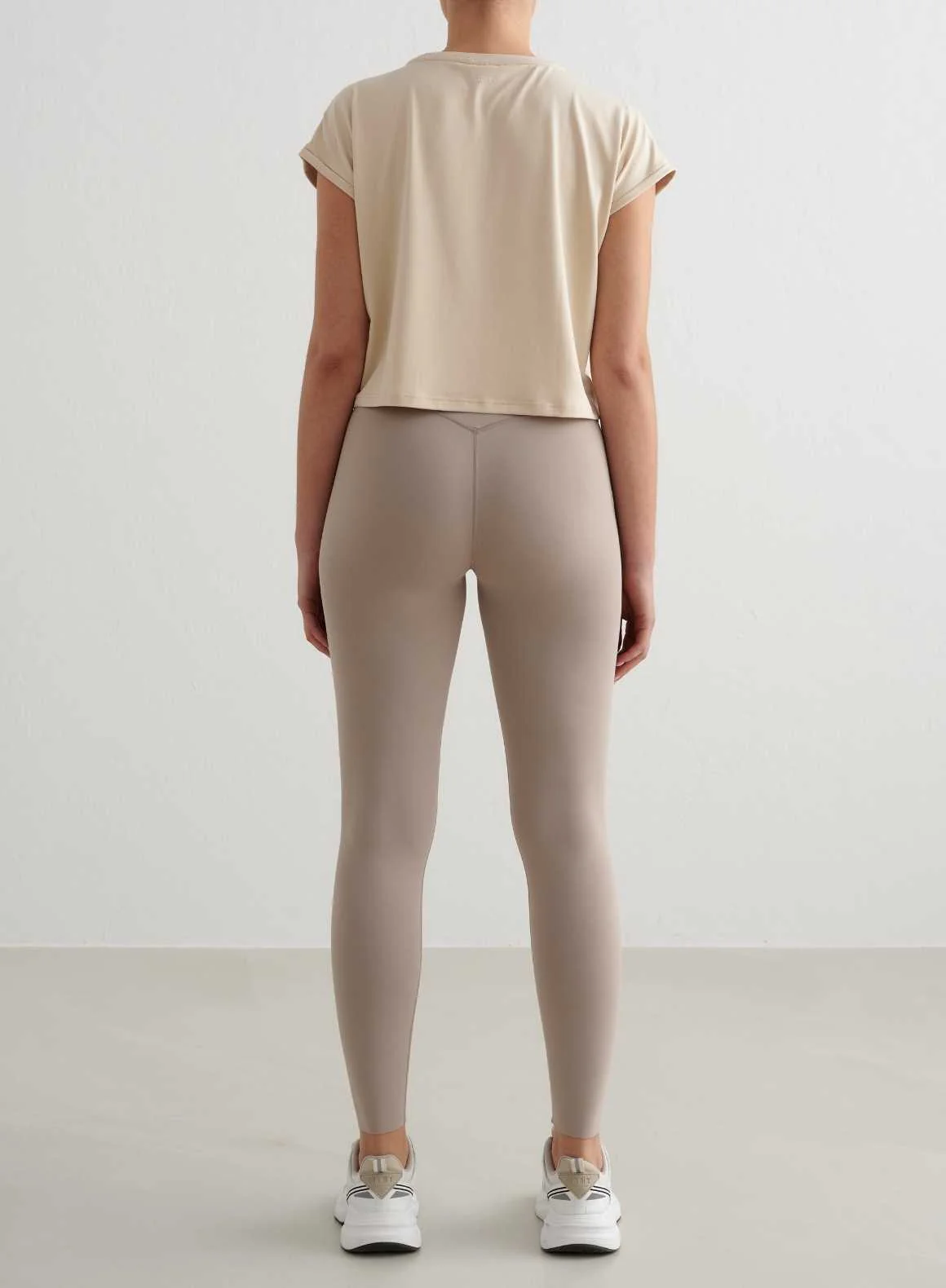 Café Au Lait Soft Basic Roll Sleeve Top - Image 4