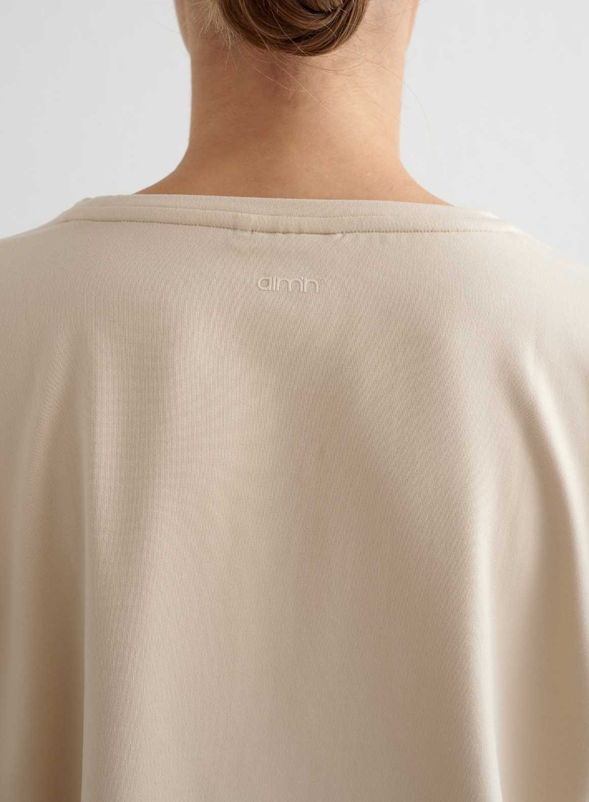 Café Au Lait Soft Basic Roll Sleeve Top - Image 5