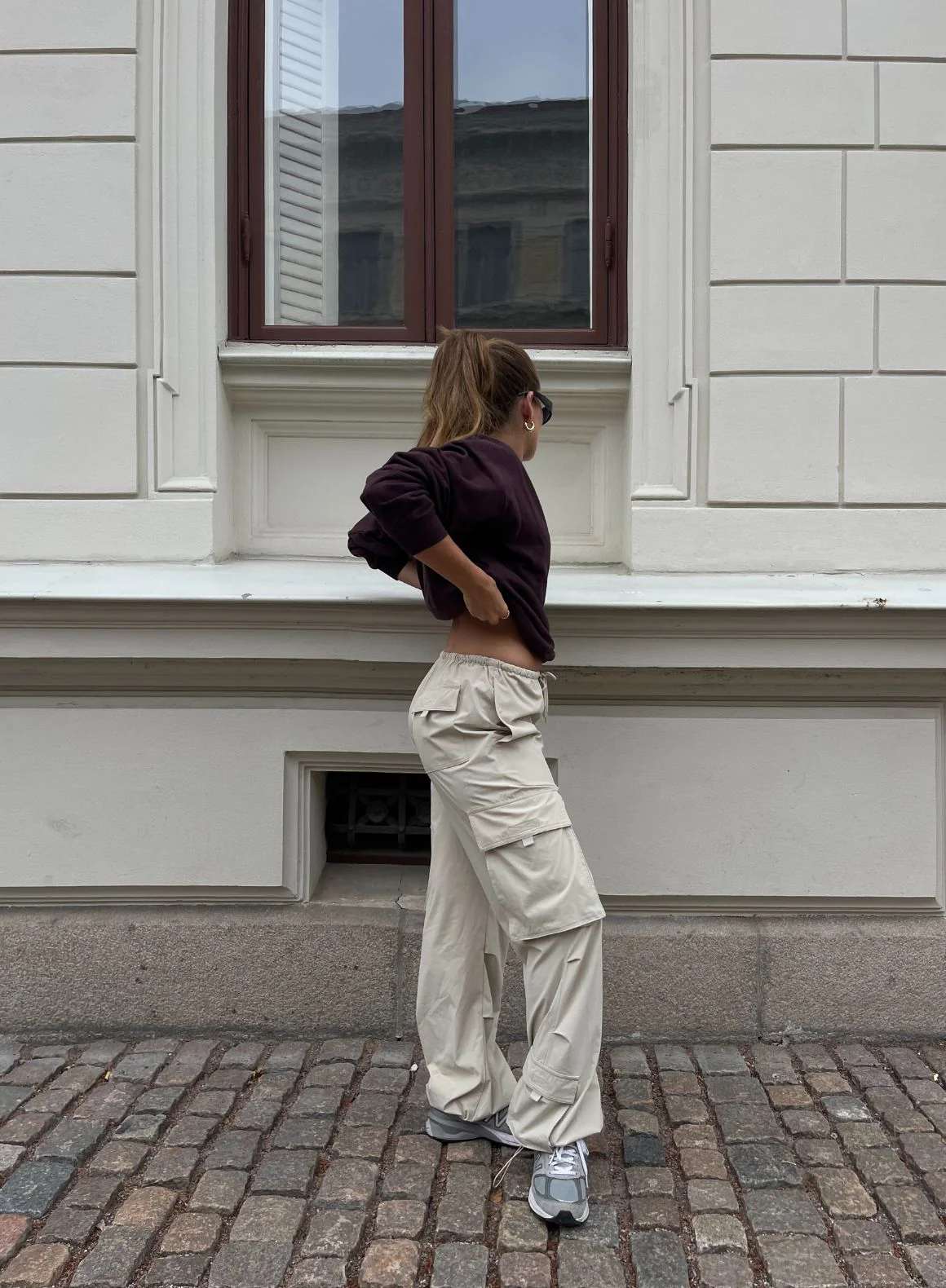 Café Au Lait Windbreaker Parachute Pants - Image 3
