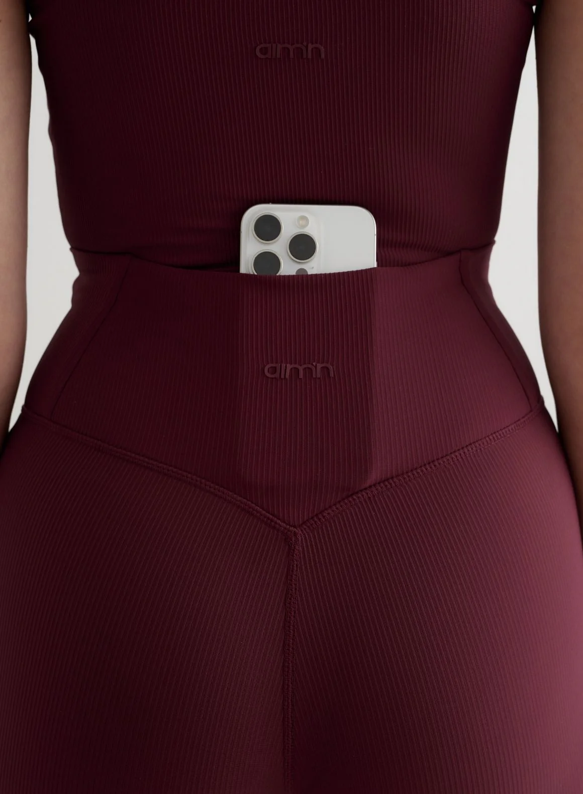 Cherry Ribbed Performance Midi Biker Shorts - Image 6