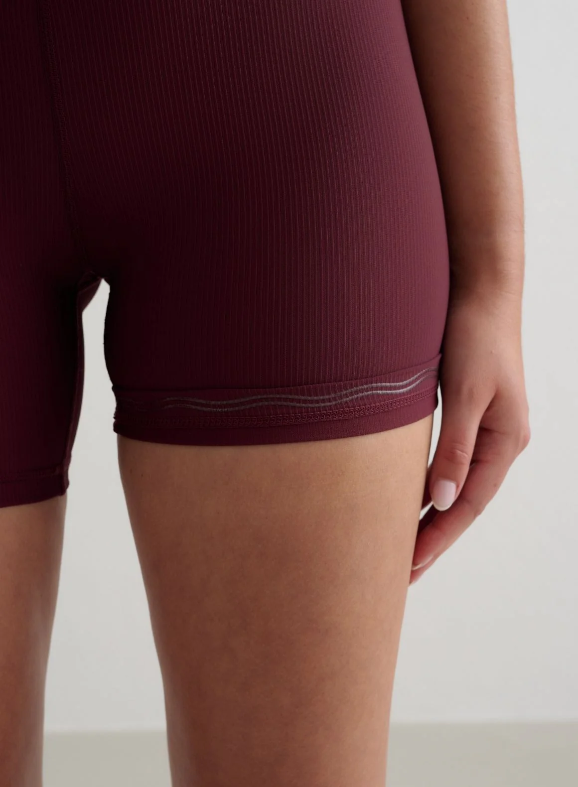 Cherry Ribbed Performance Midi Biker Shorts - Image 7