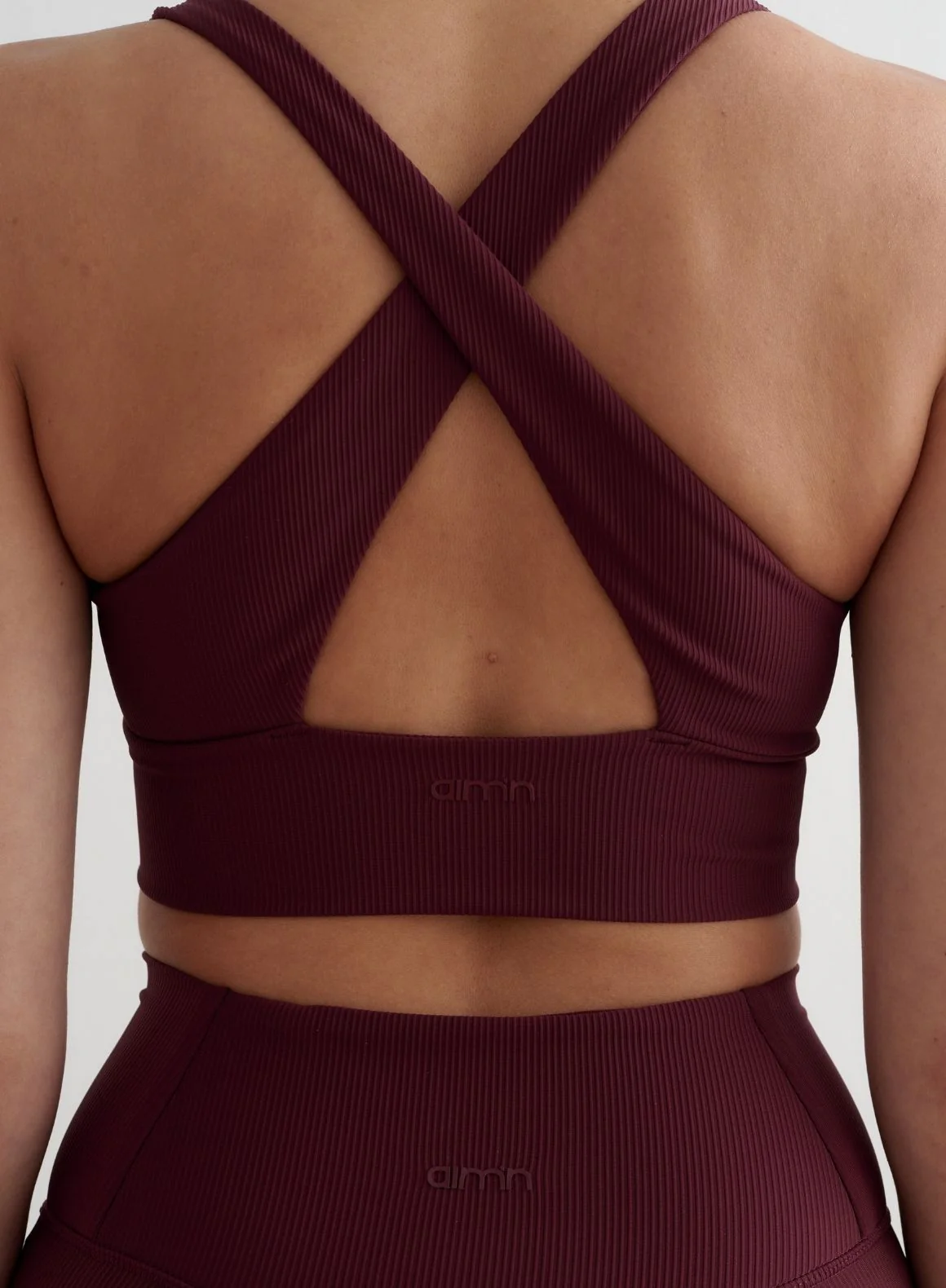 Cherry Ribbed Performance Zipped Bra - Image 4